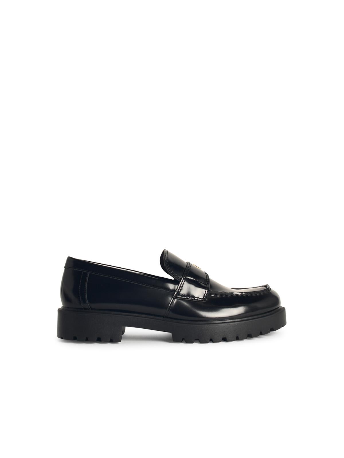 Shop Tory Burch Lug Black Leather Loafers