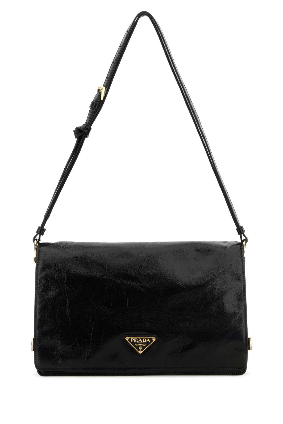 Black Leather Medium Shoulder Bag - Prada - Modalova