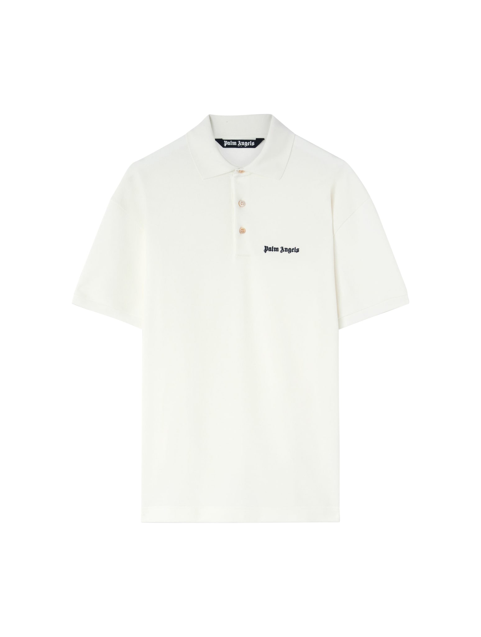 Shop Palm Angels Classic Logo Polo In Off White Black