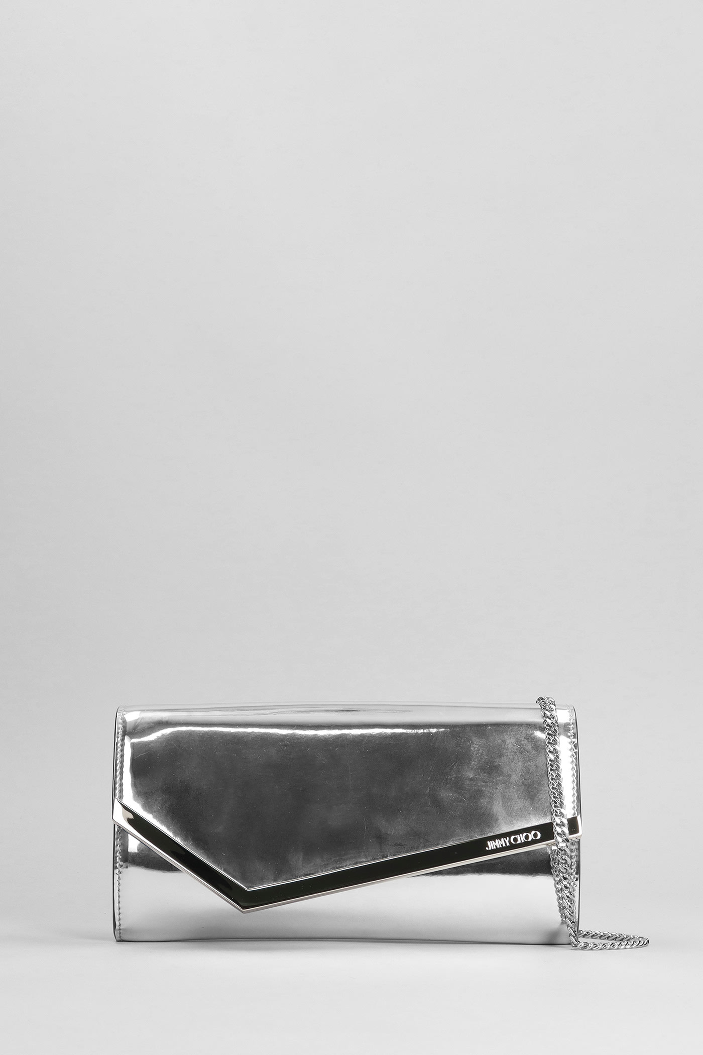 Emmie Hand Bag In Silver Leather