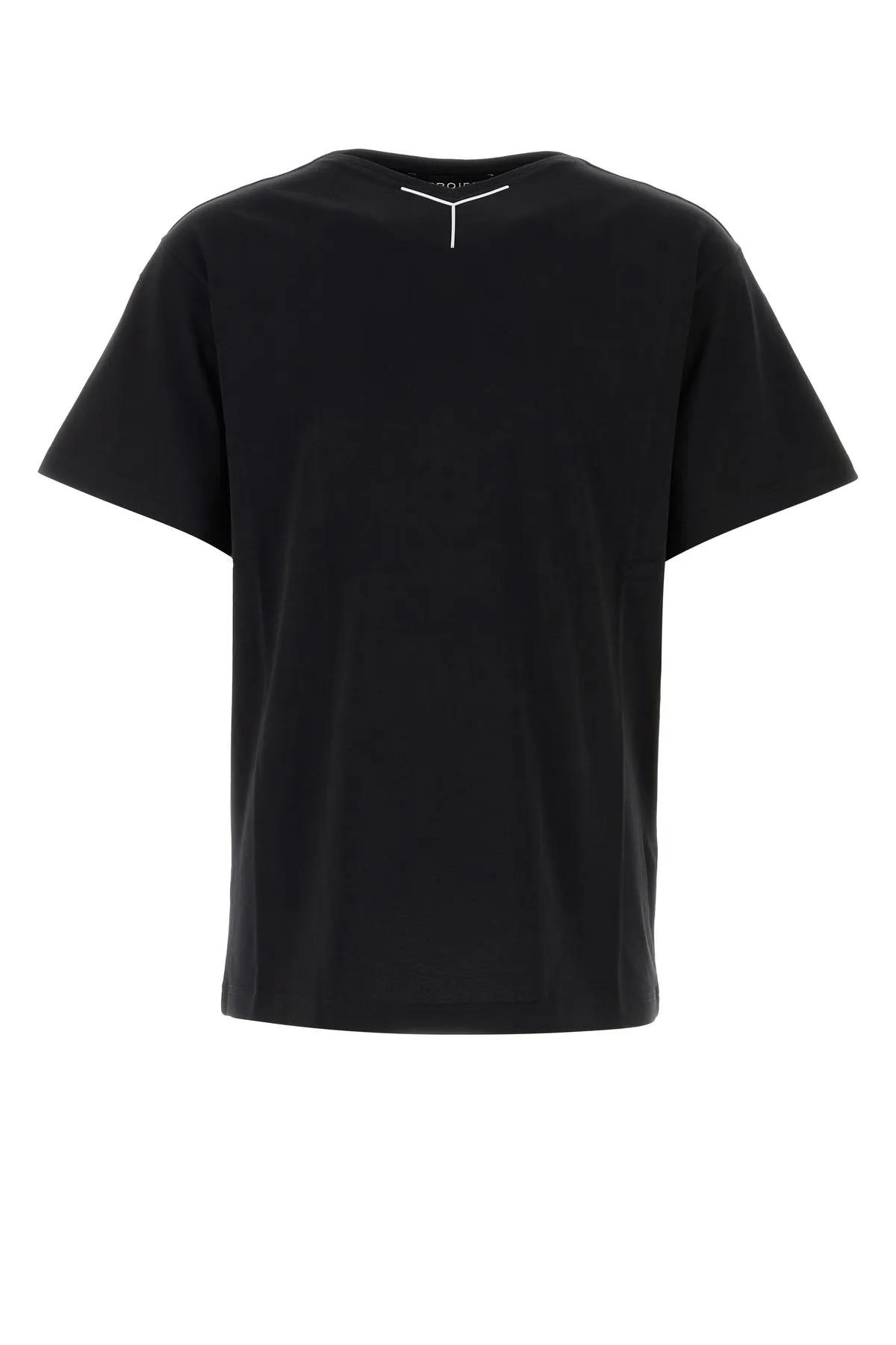 Shop Y/project Black Cotton T-shirt