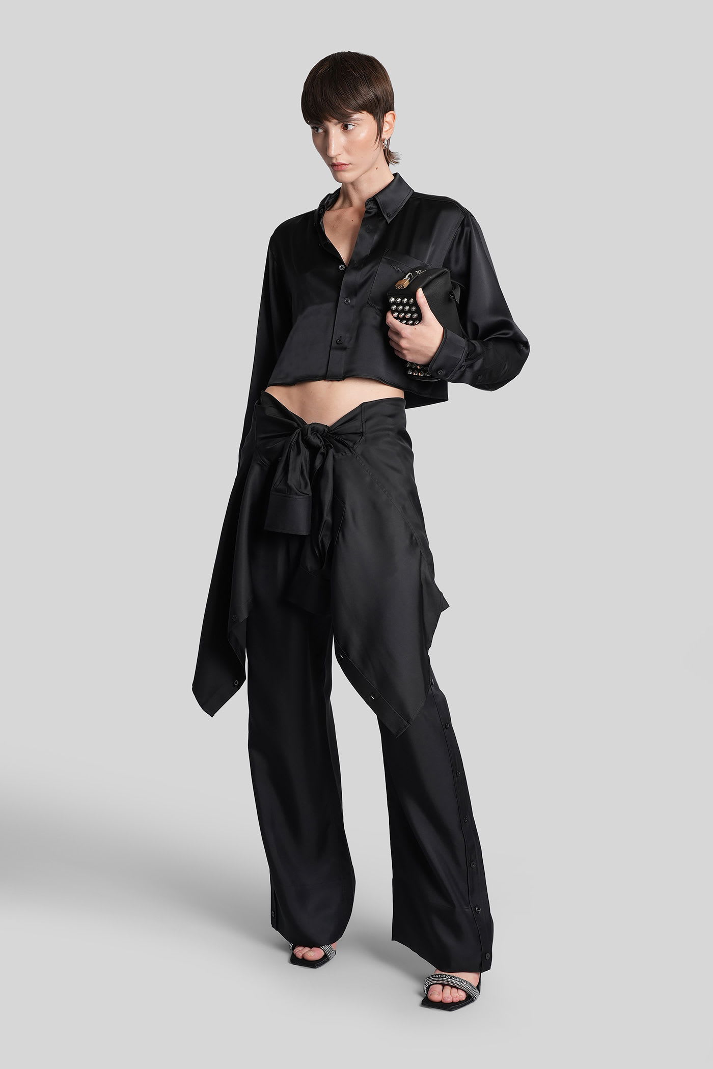 Alexander Wang Shirt In Black Silk In Black
