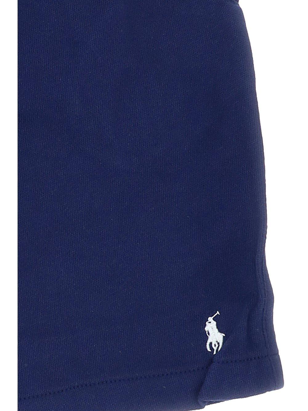 Shop Polo Ralph Lauren Logo Embroidered Elasticated Waist Shorts In Blue