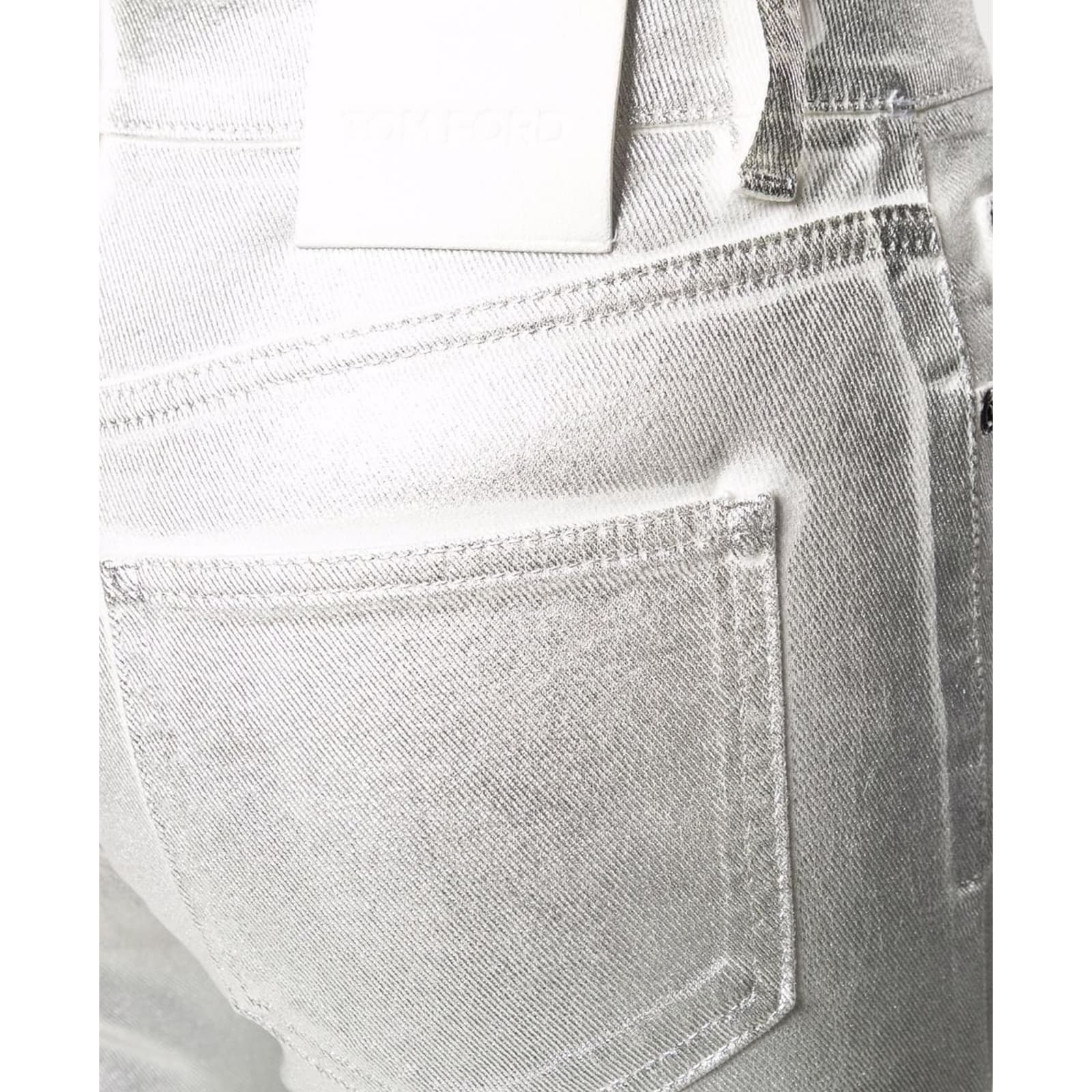 Shop Tom Ford Skinny Denim Jeans In Silver