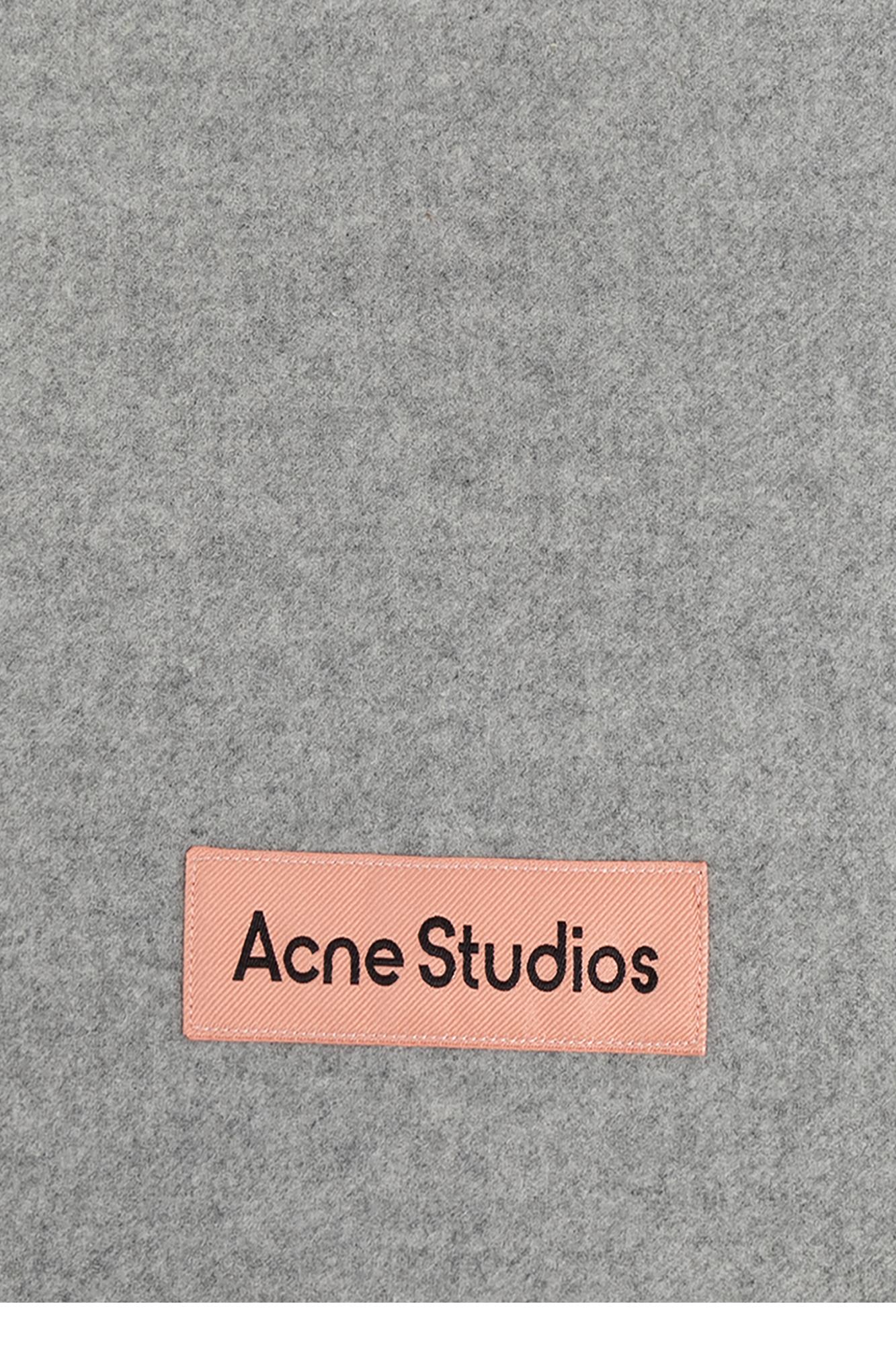 Acne Studios Wool Scarf In Light Grey Melange