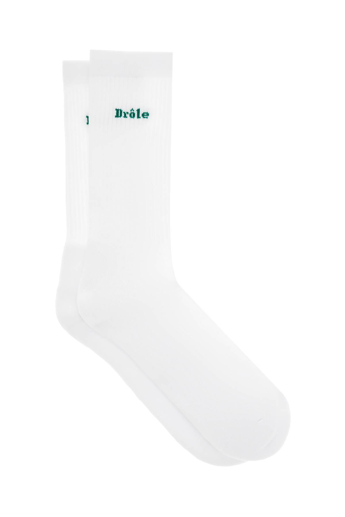 Shop Drôle De Monsieur Logoed Socks In White (white)