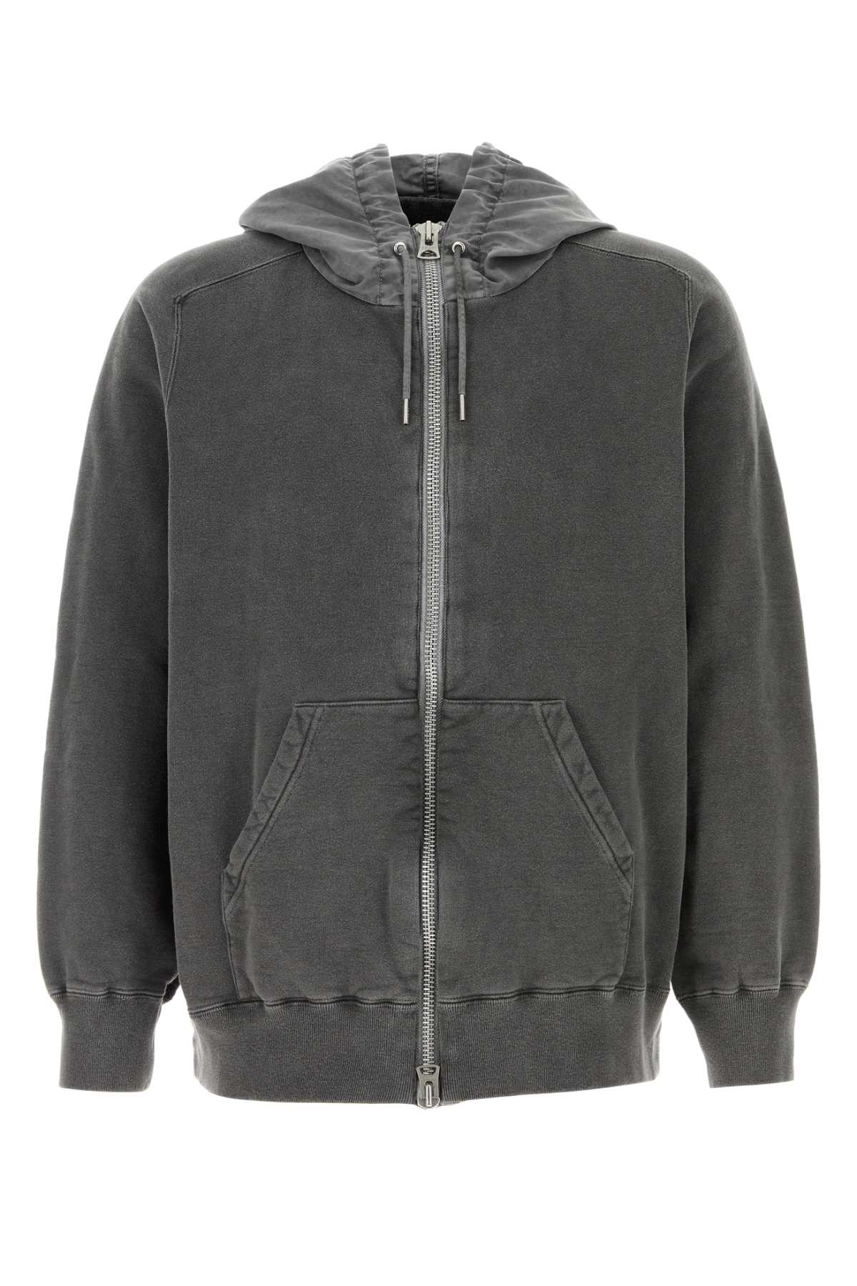 Shop Sacai Zip Classic Hoodie In Grey