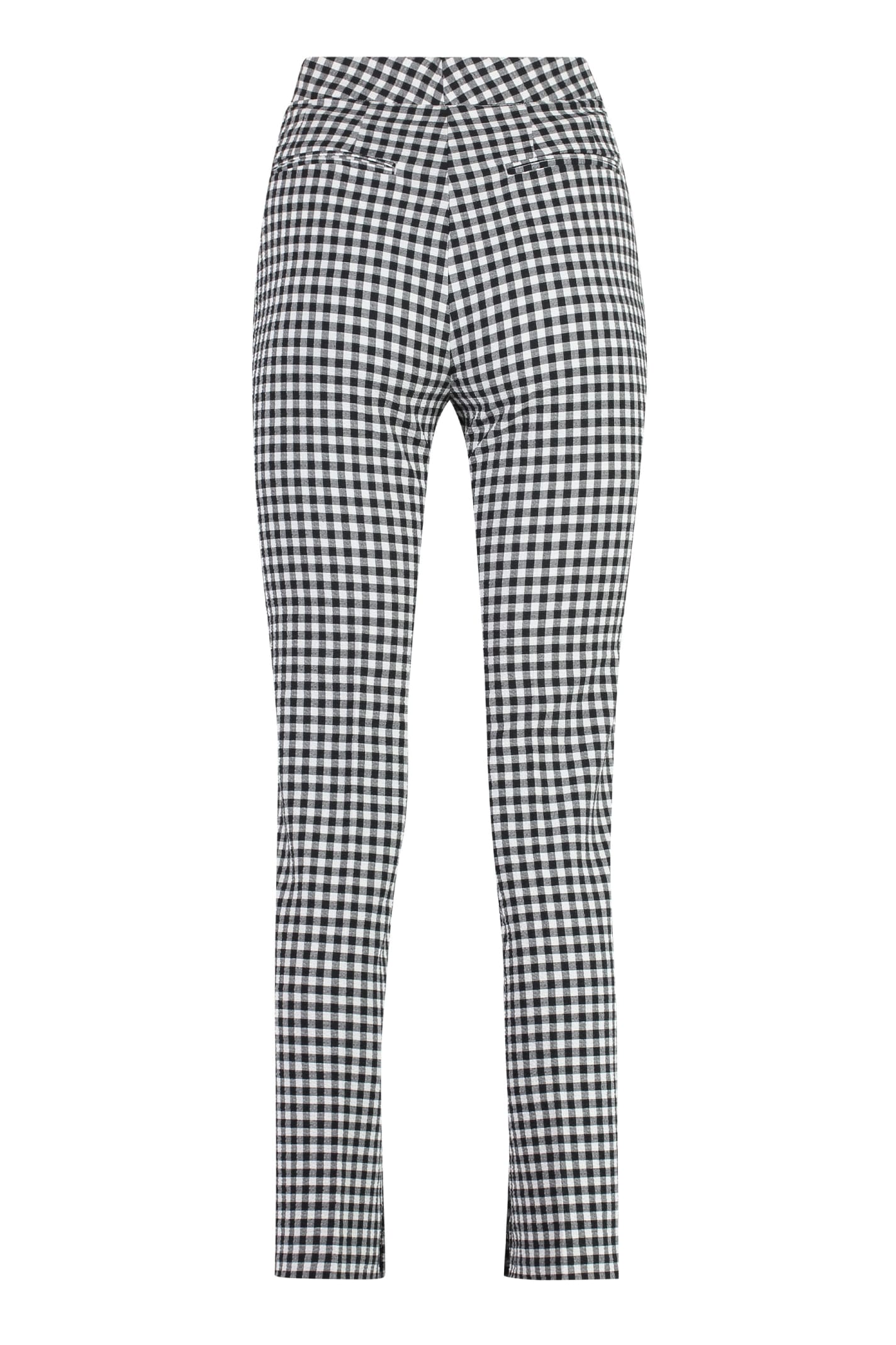 Shop Pt01 Checked Cotton Trousers In Black