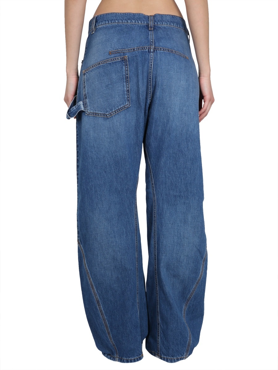 Shop Jw Anderson Twisted Workwear Jeans In Blue