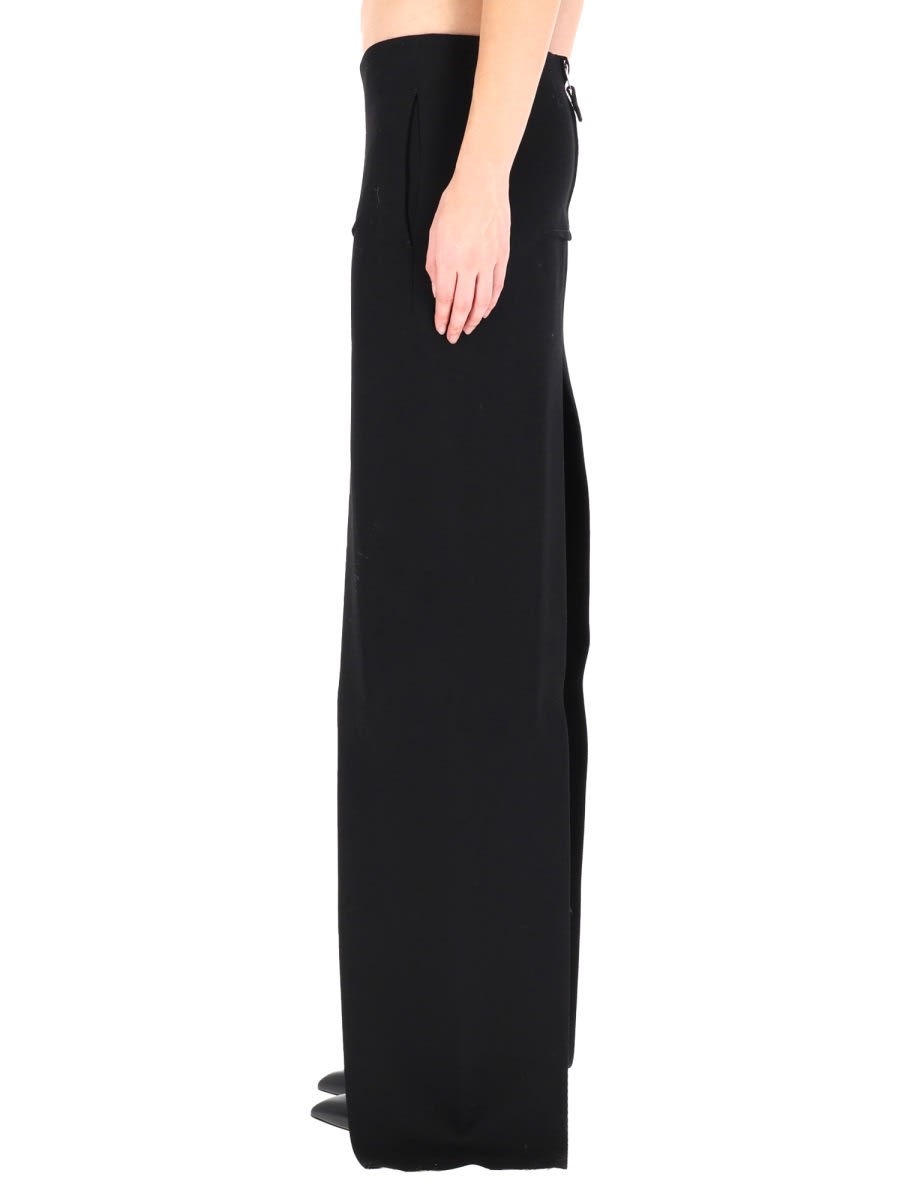 Rick Owens Long Skirt With Center Slits In Black
