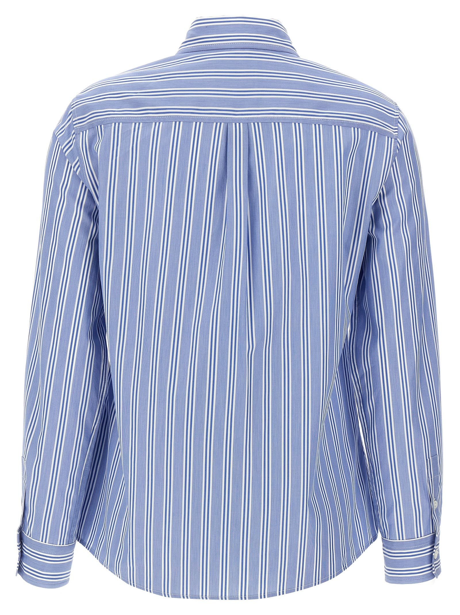 Weekend Max Mara Piadena Striped Poplin Shirt In Light Blue