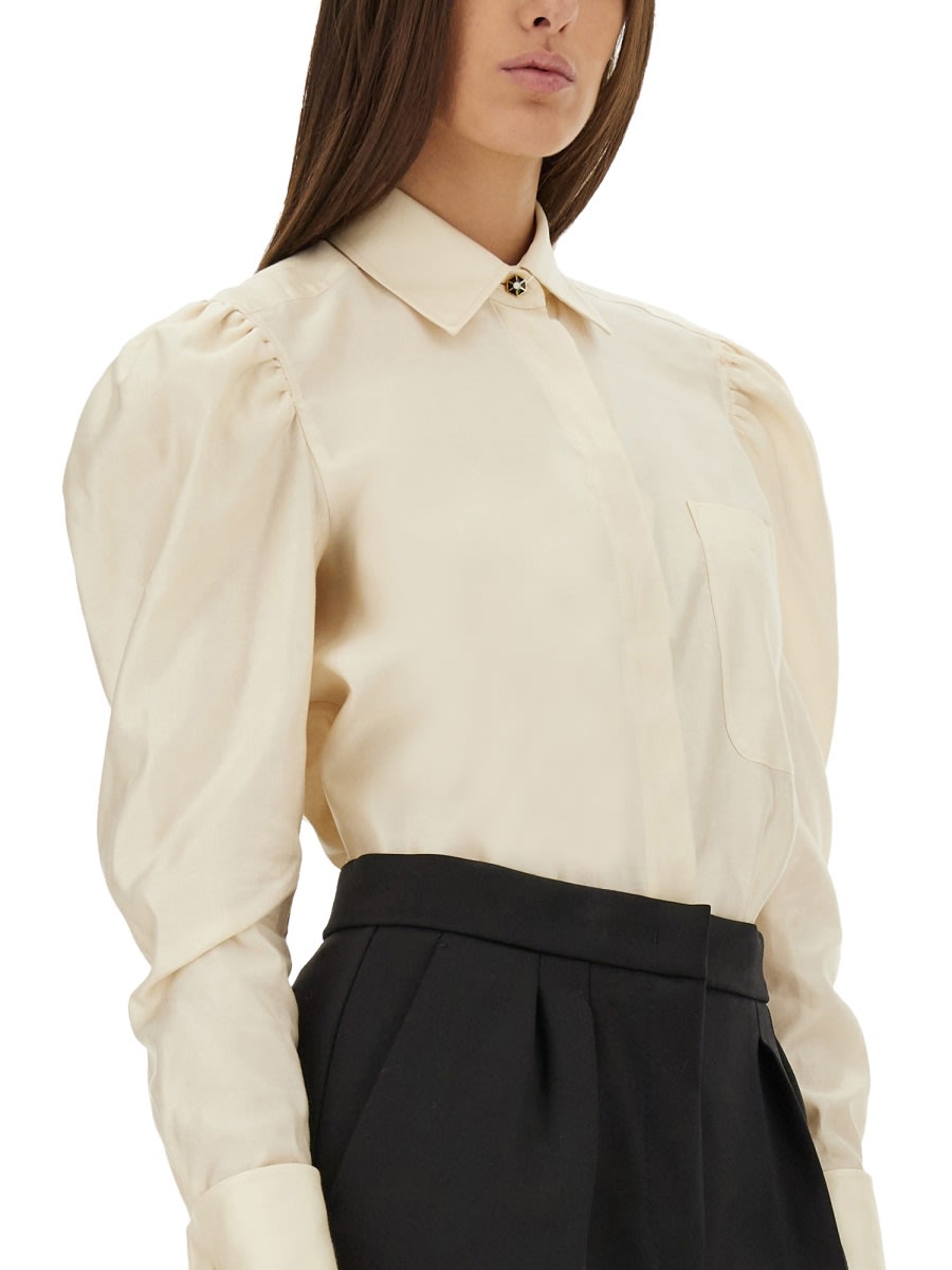 Max Mara Cotton Satin Shirt In Neutral