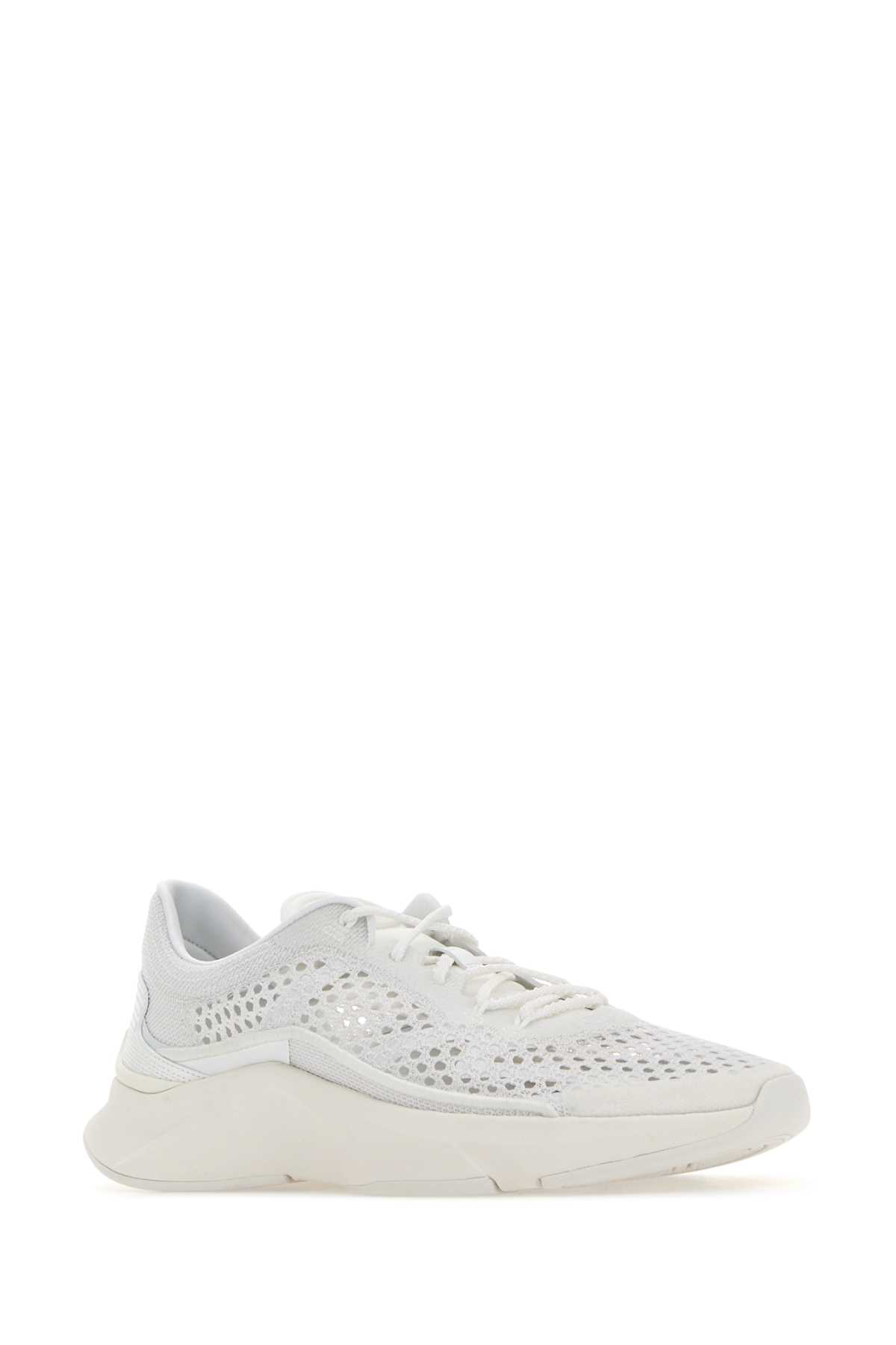 Shop Valentino White Mesh True Actress Sneakers In Biancobiancobiancobianco