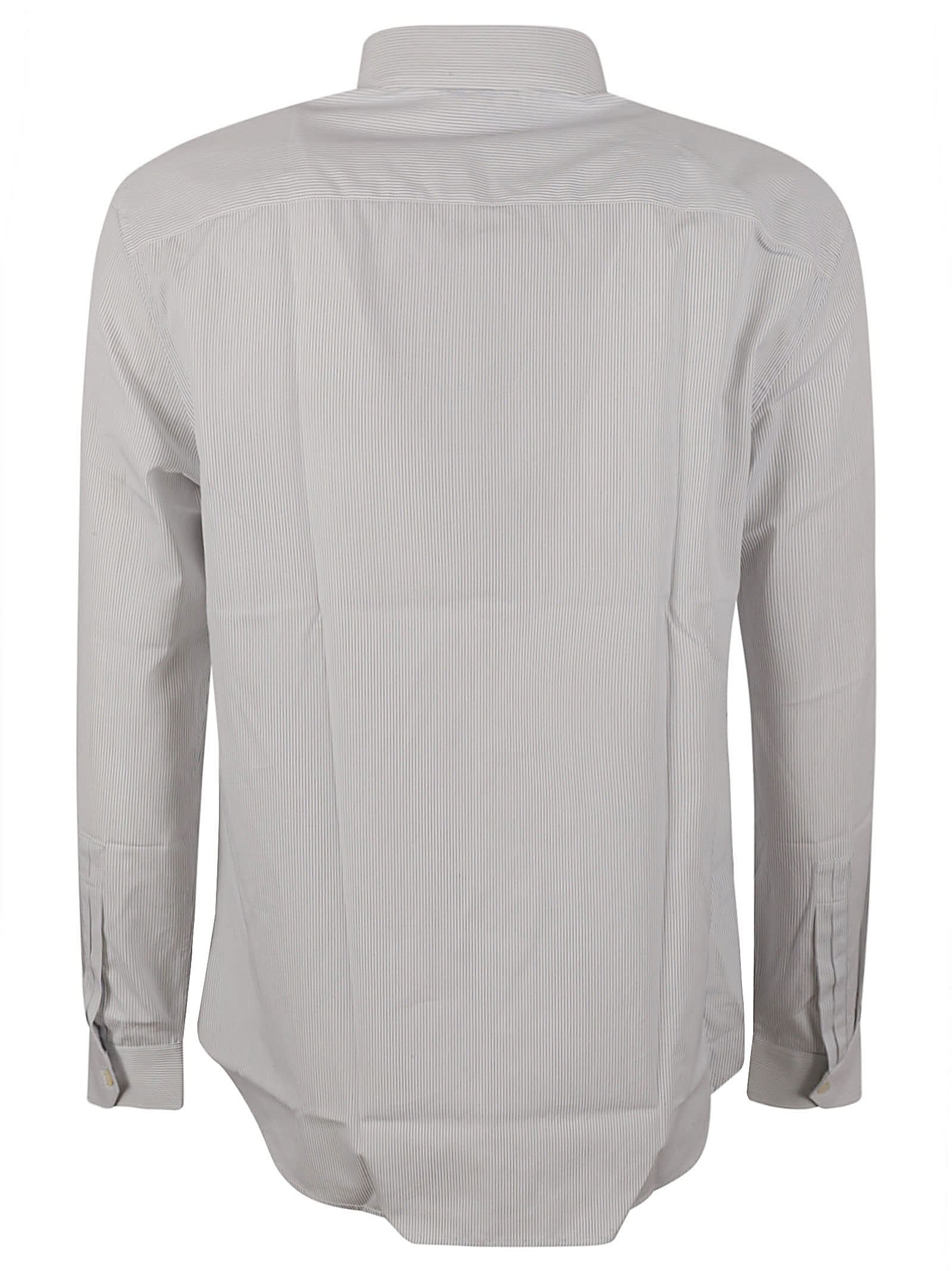 Shop Saint Laurent Long-sleeved Shirt In Blanc Bleu