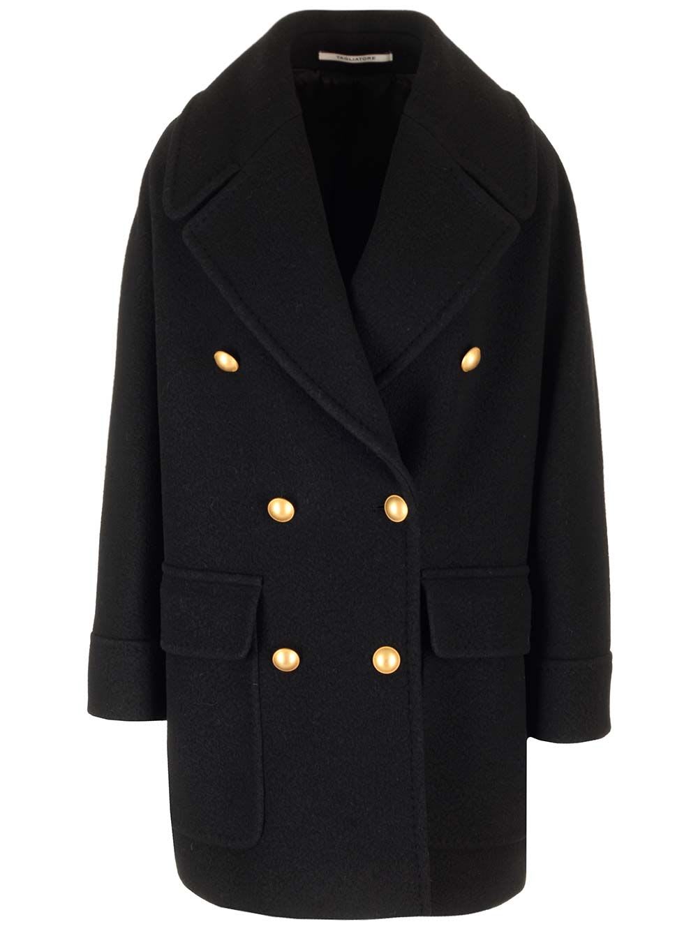 Shop Tagliatore Lilian Wool Drill Coat In Black