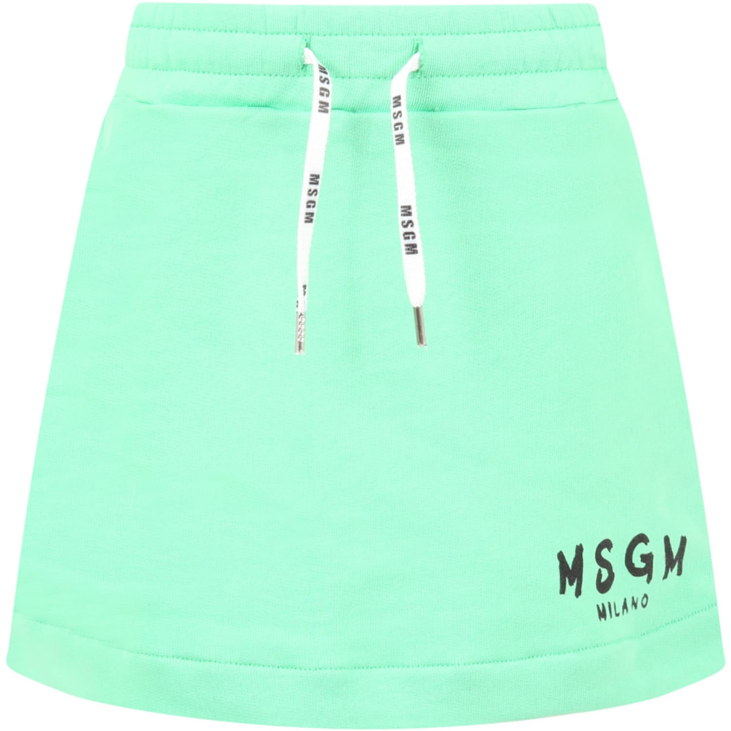 MSGM Mint Green Skirt For Girl With Logo