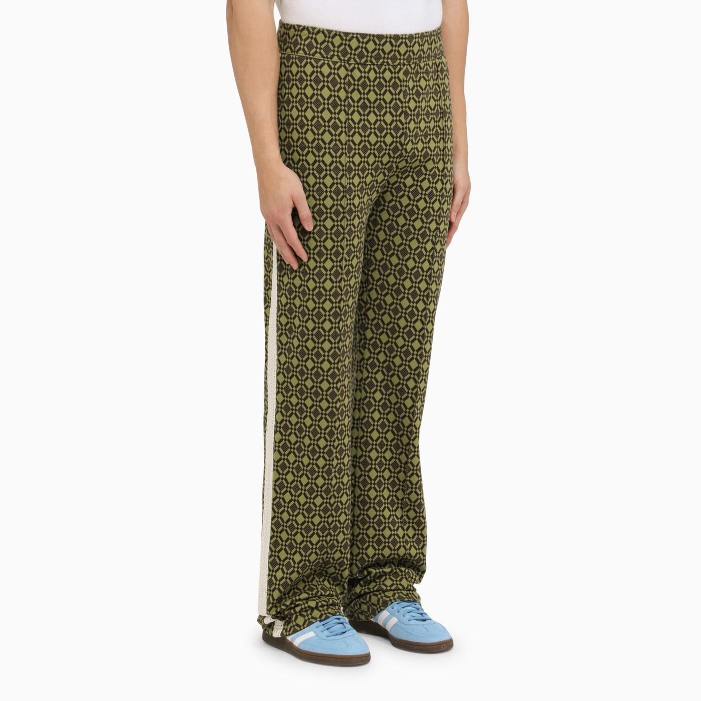 Shop Wales Bonner Olive Green\/brown Cotton Power Sports Trousers In 7800 Olive And Dark Brown