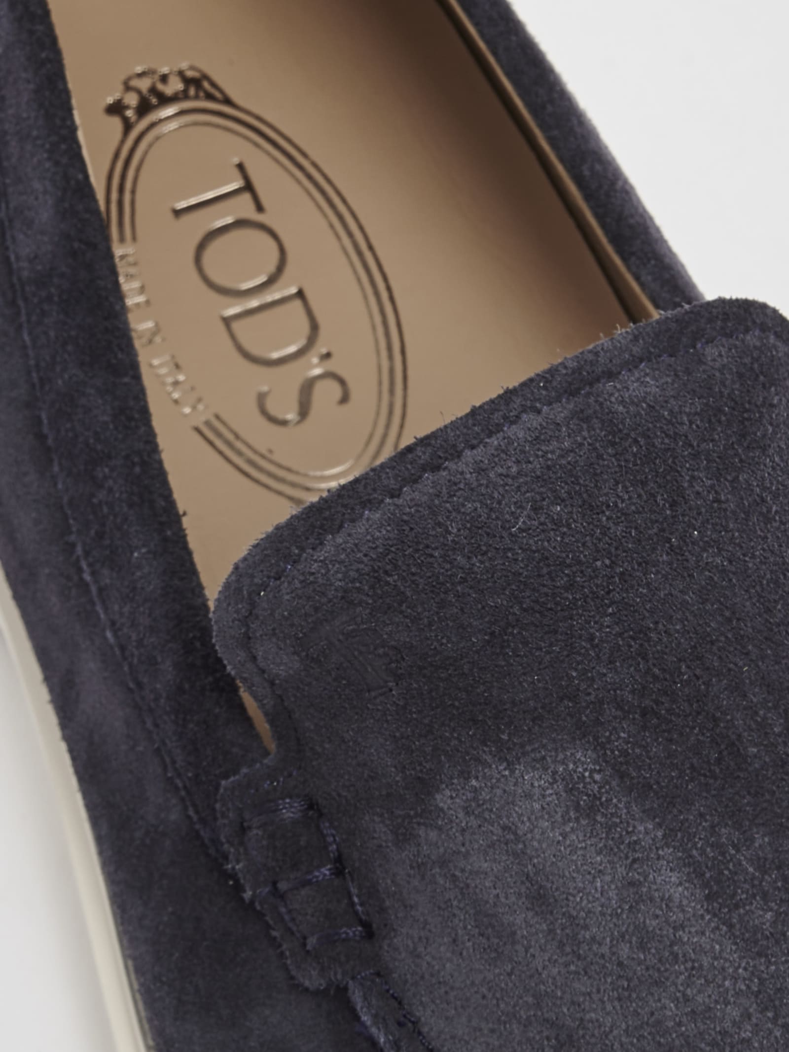 Tod's Suede Loafers In Blu