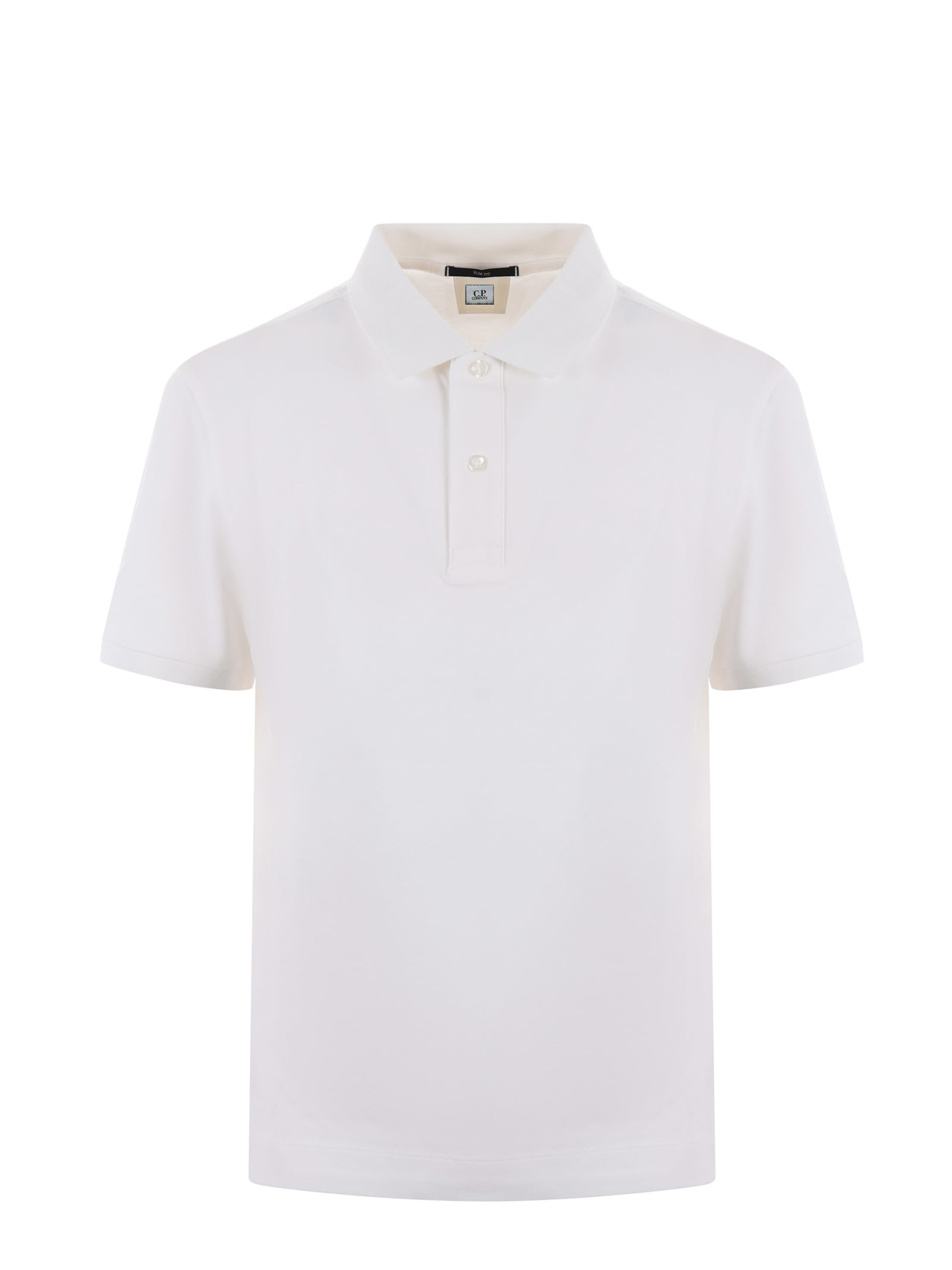 C.p. Company Polo - Blanco In Bianco Latte