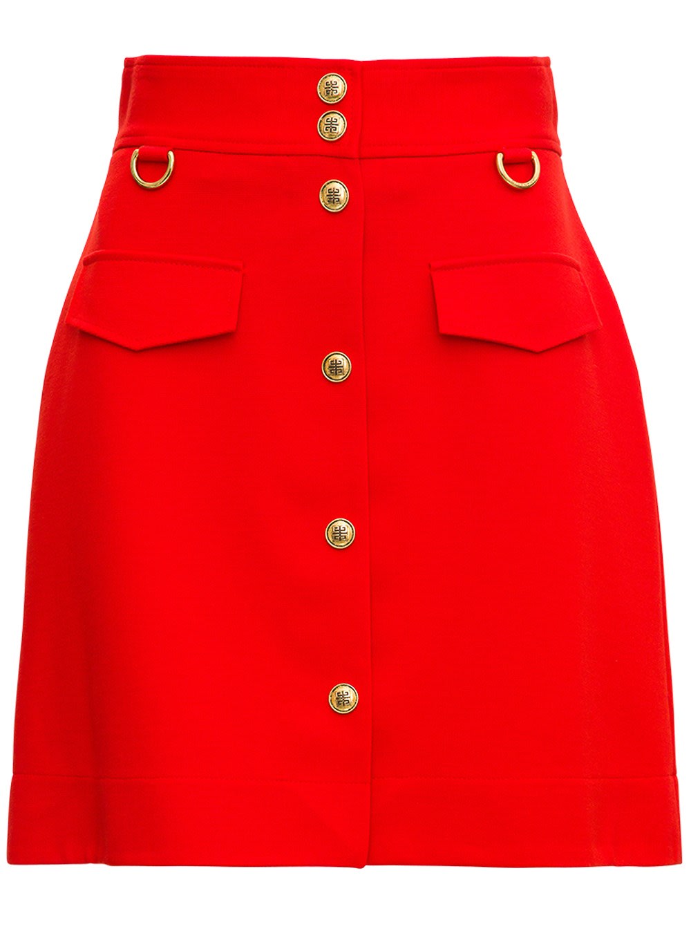 Givenchy Red Viscose Blend Skirt