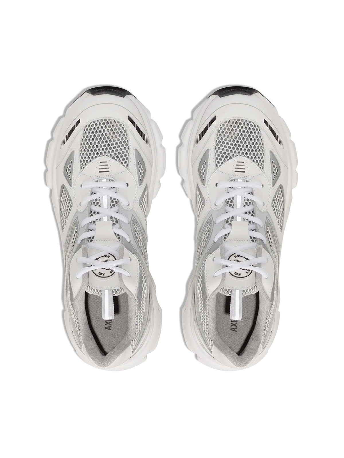 Shop Axel Arigato Marathon Runner Sneakers In White Silver