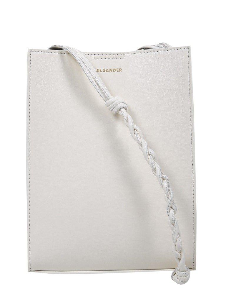 Shop Jil Sander Tangle Logo Printed Crossbody Bag In Beige