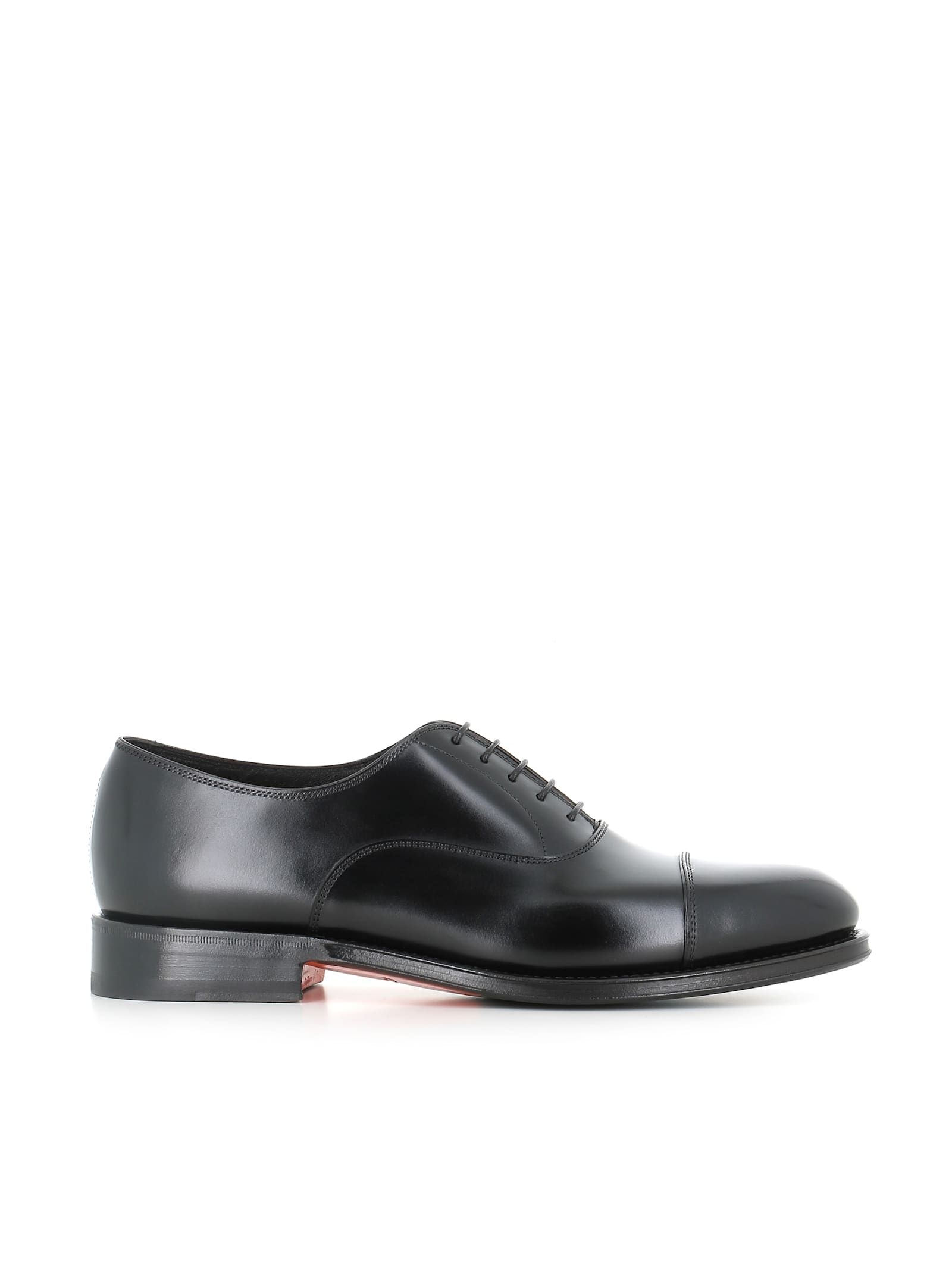 Santoni French Leather And Rubber Background In Black