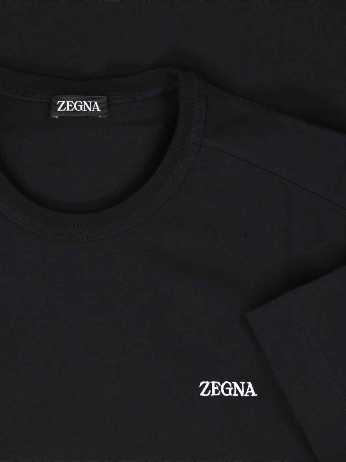 Shop Zegna Logo T-shirt In Black