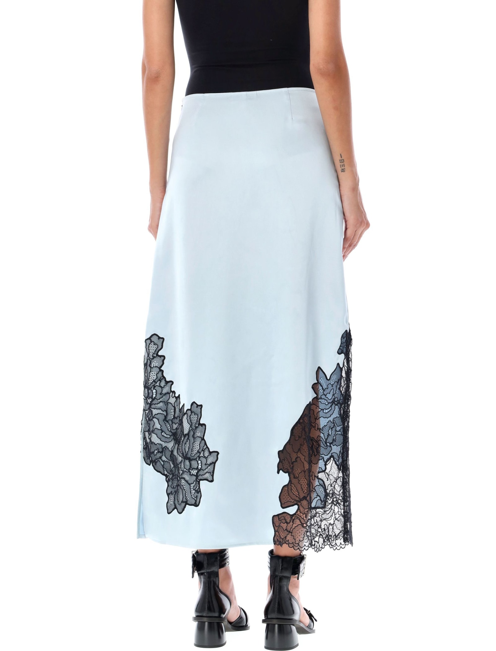 GANNI MIDI SKIRT LACE DETAILS 