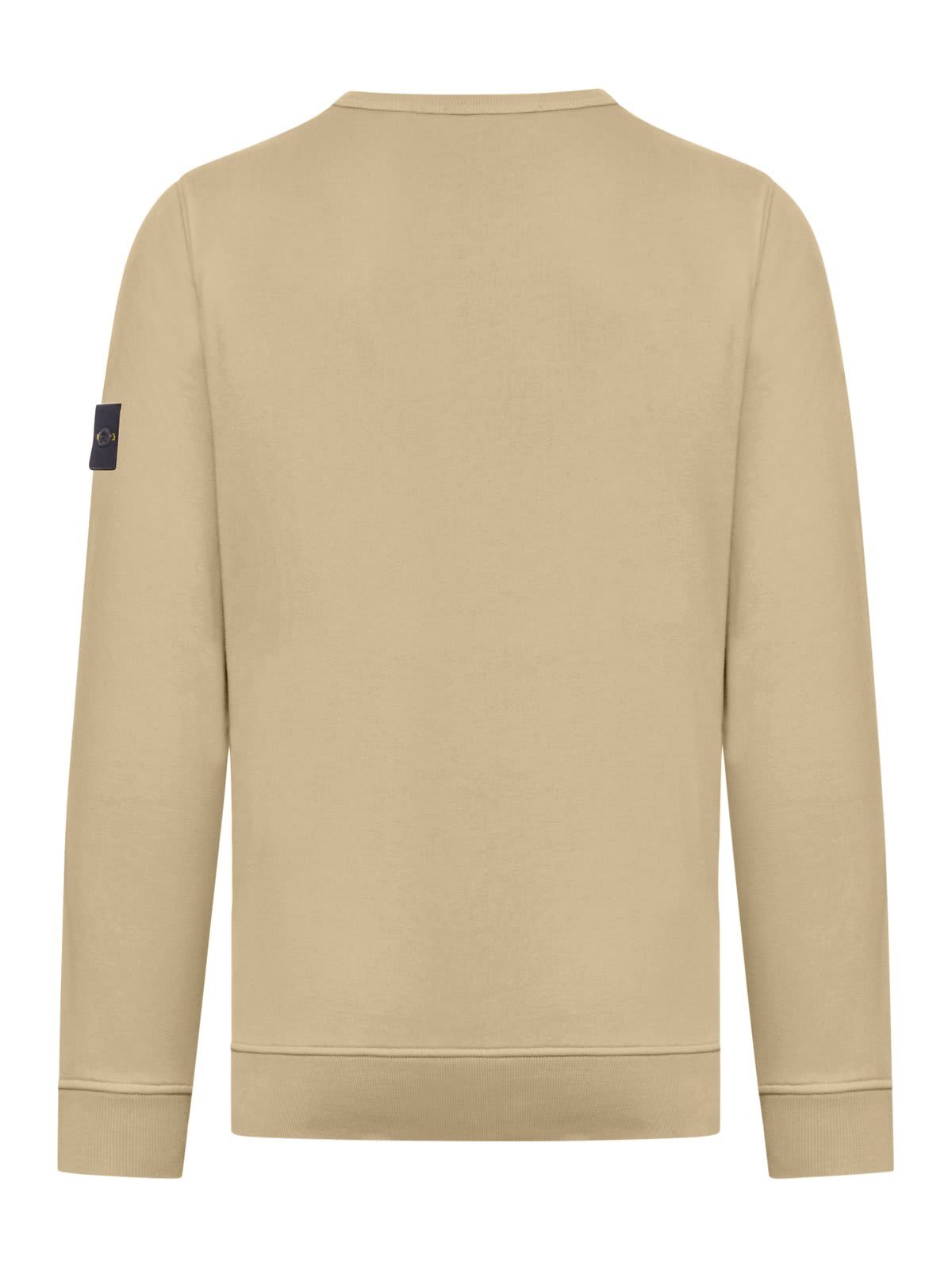 Shop Stone Island Compass Patch Crewneck Sweatshirt In V0094 Biscuit