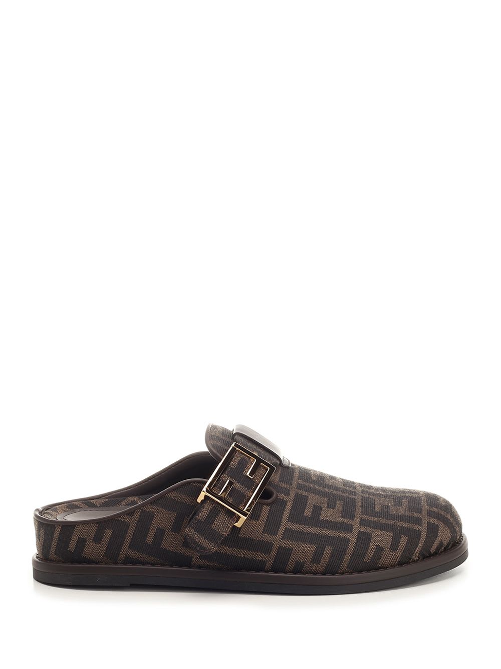 Shop Fendi Feel Mules In Brown