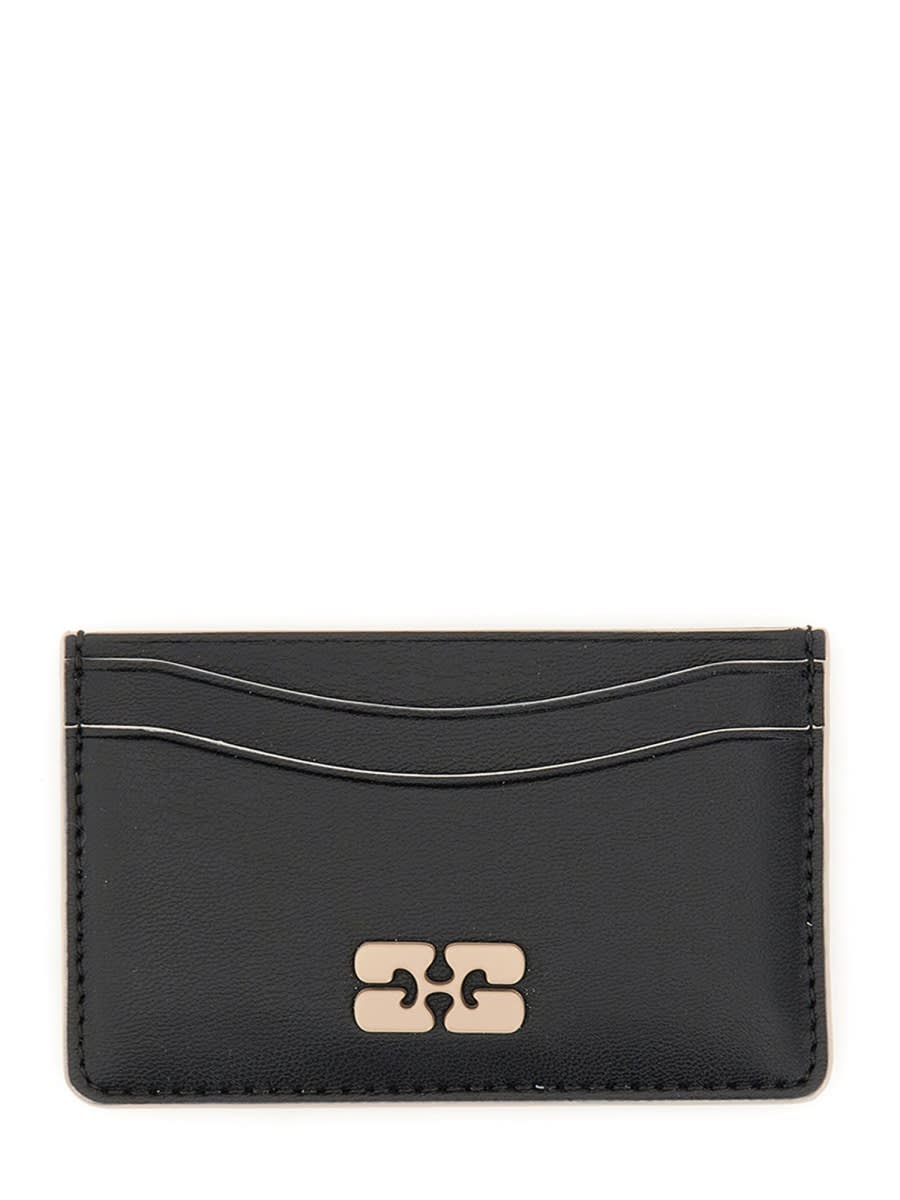 Shop Ganni Bou Card Holder In Black