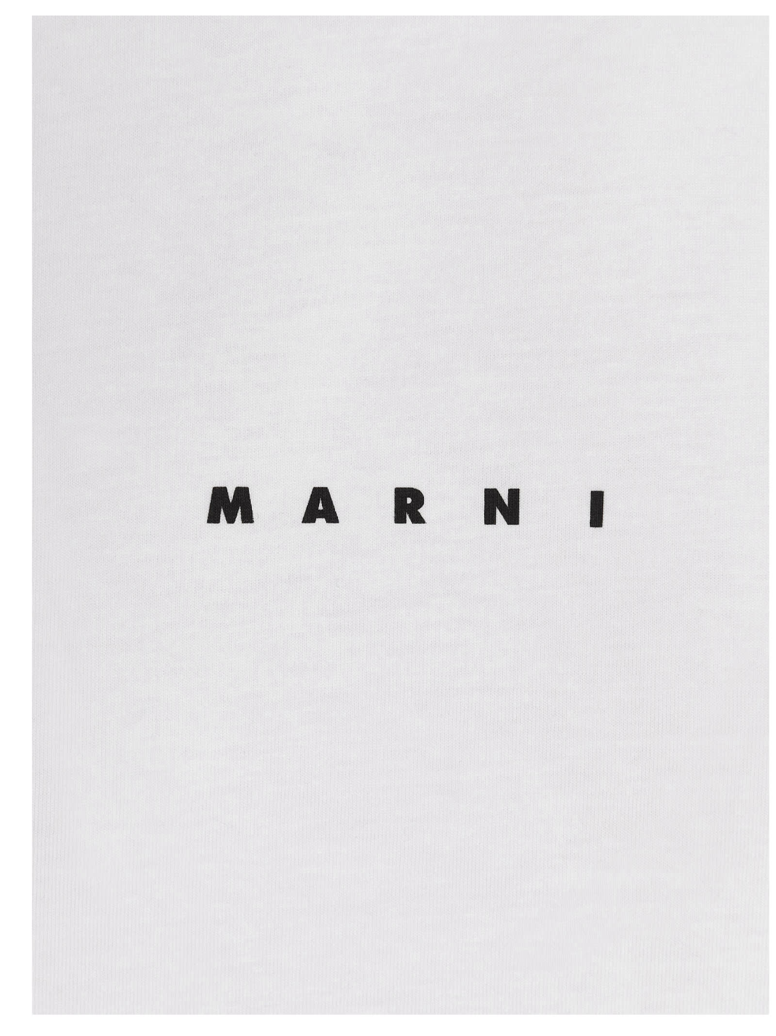 Shop Marni Logo Printed T-shirt In White