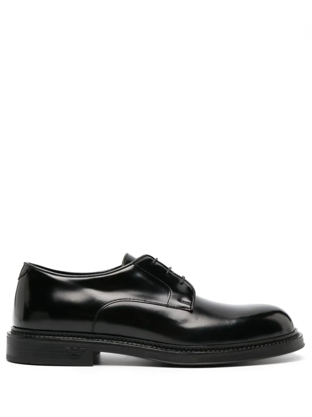 Shop Emporio Armani Derby Vitelloi Spa In Nero