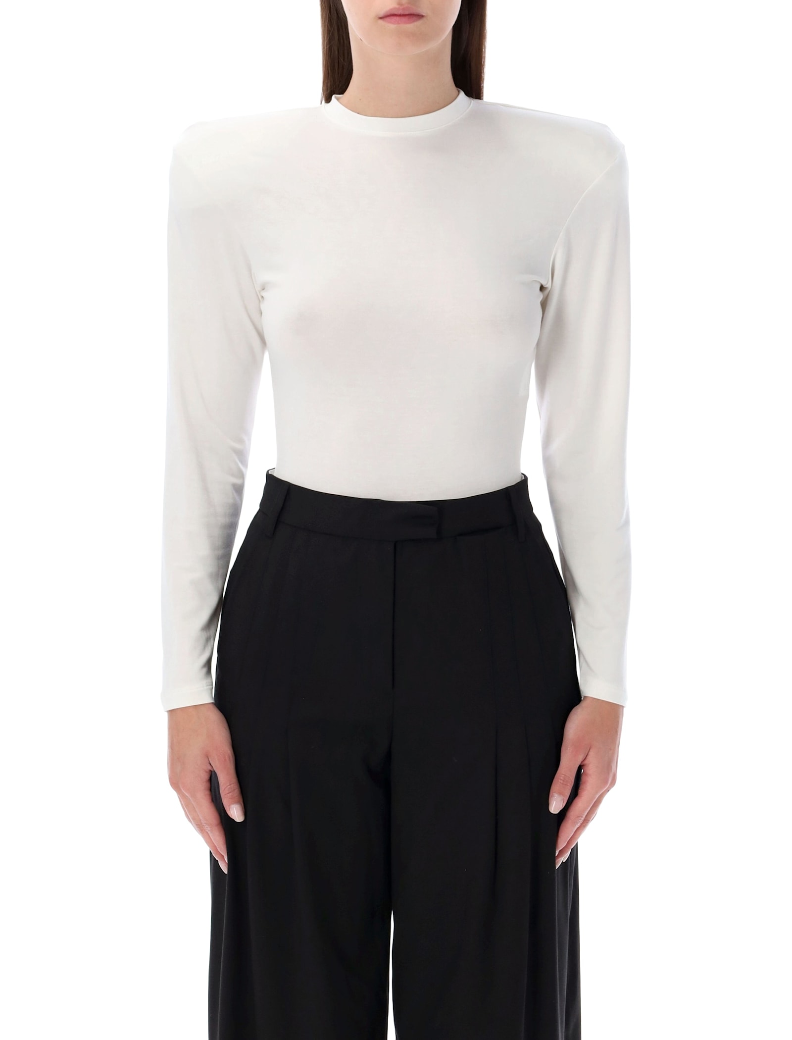 Magda Butrym Cream Jersey Bodysuit