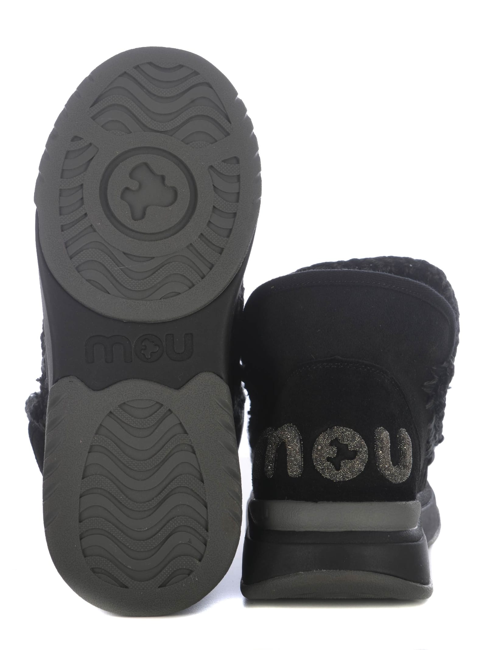 Shop Mou Anckle Boots  Eskimo Jogger Made Of Leather In Nero