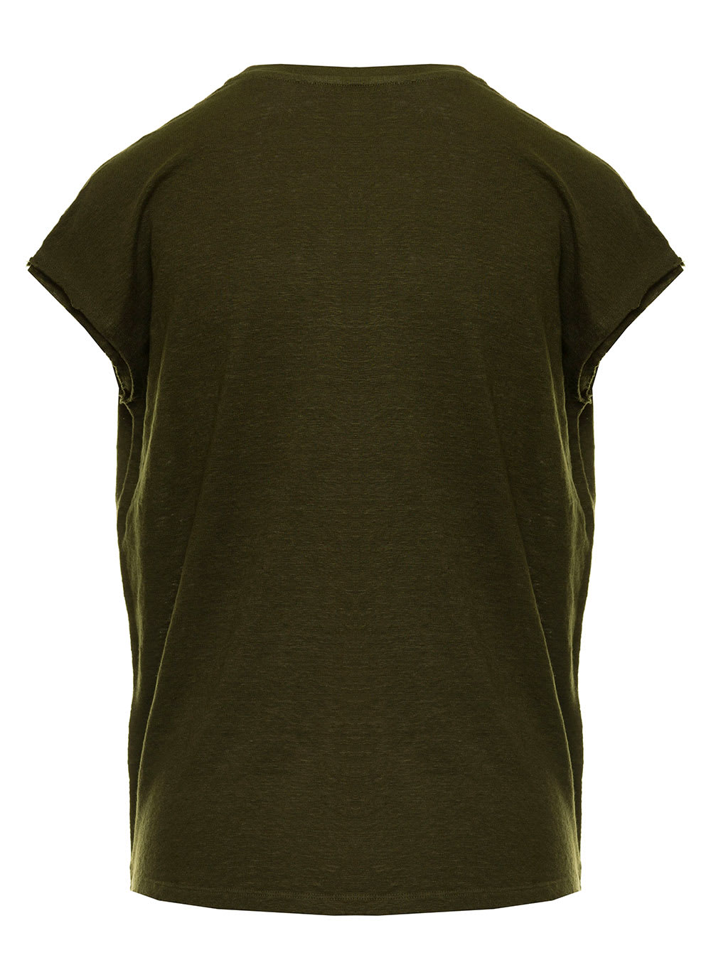 Frame Womans Basic Military Green Linen T-shirt