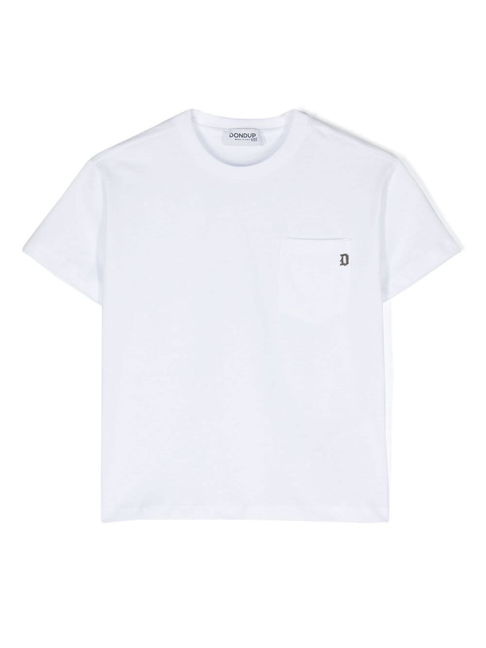 Shop Dondup White T-shirt With Pocket And Logo