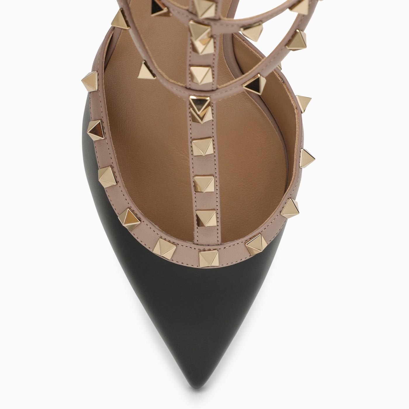 Shop Valentino Black\/poudre Rockstud Slingback