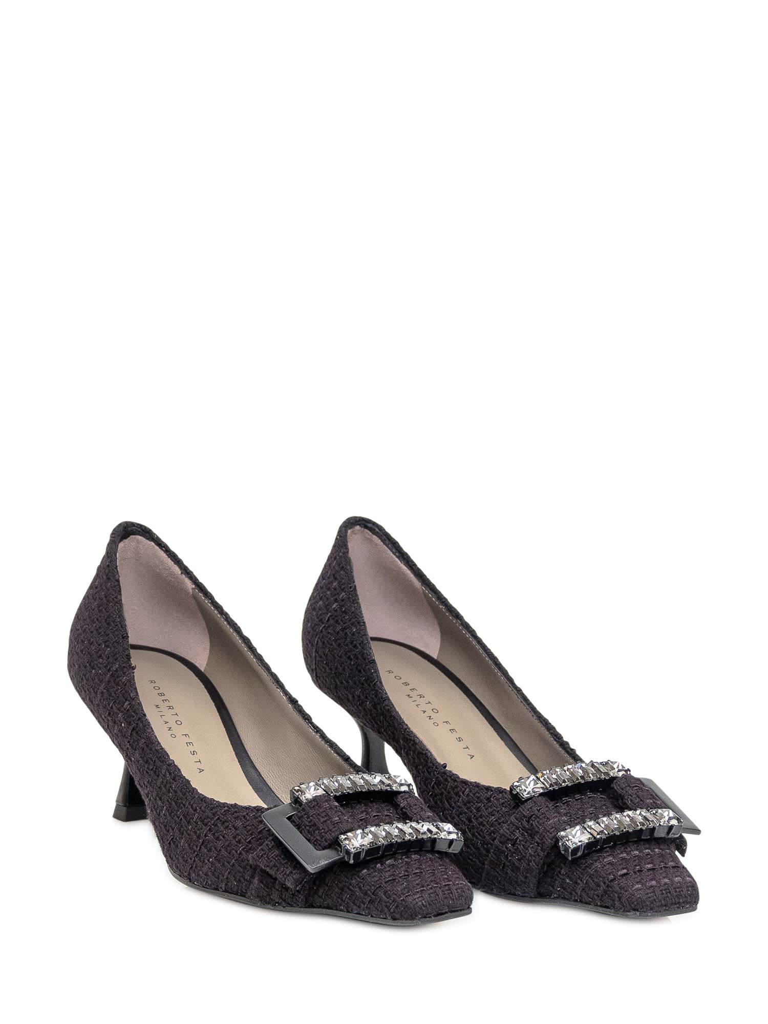 Shop Roberto Festa Tweed Heels In Nero