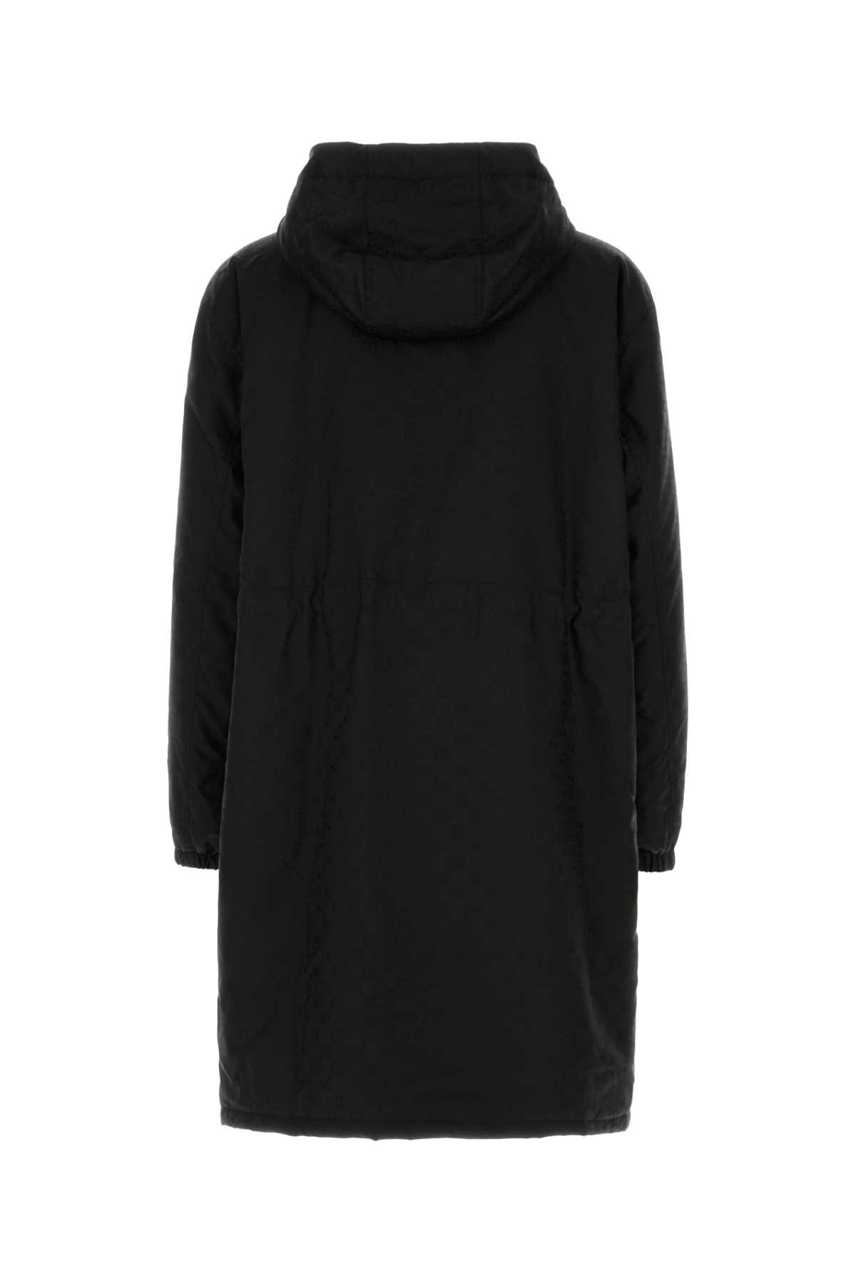 Shop Gucci Black Nylon Parka In Neronero