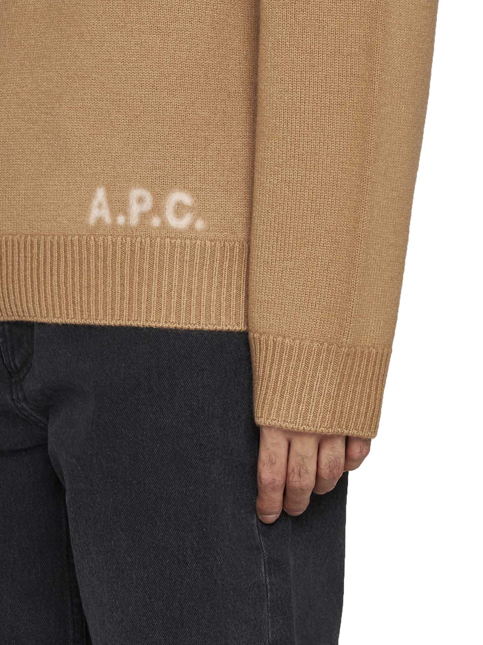 Apc Edward Wool Pullover In Brown