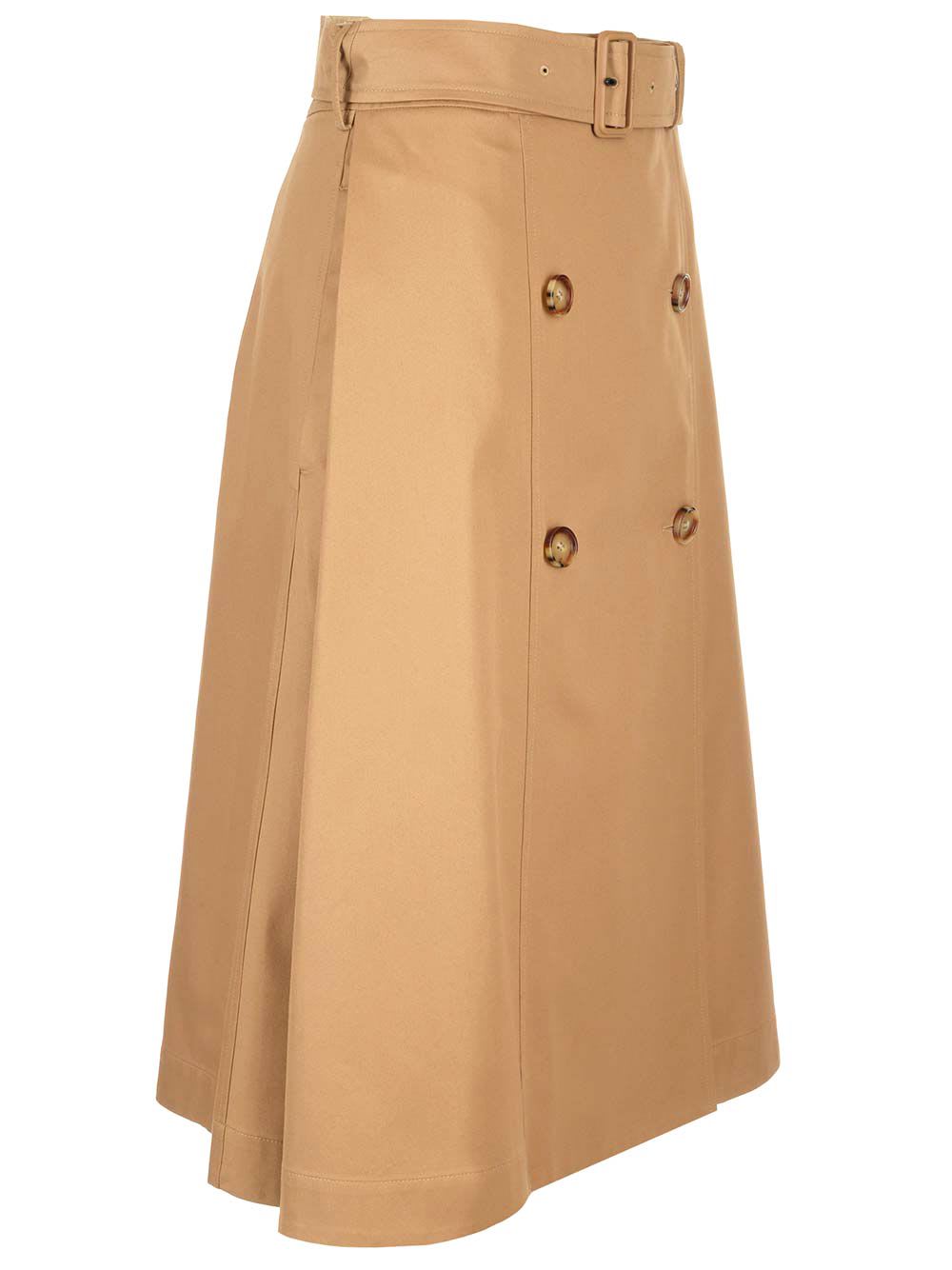 Shop Burberry Baleigh Trench-style Skirt In Beige