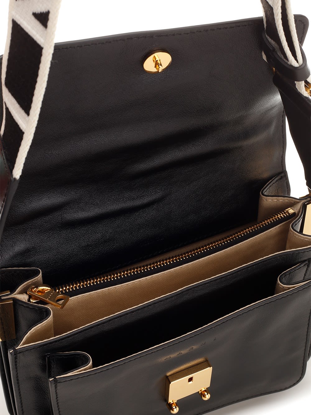 Shop Marni Trunk Soft Medium Shoulder Bag In Nero