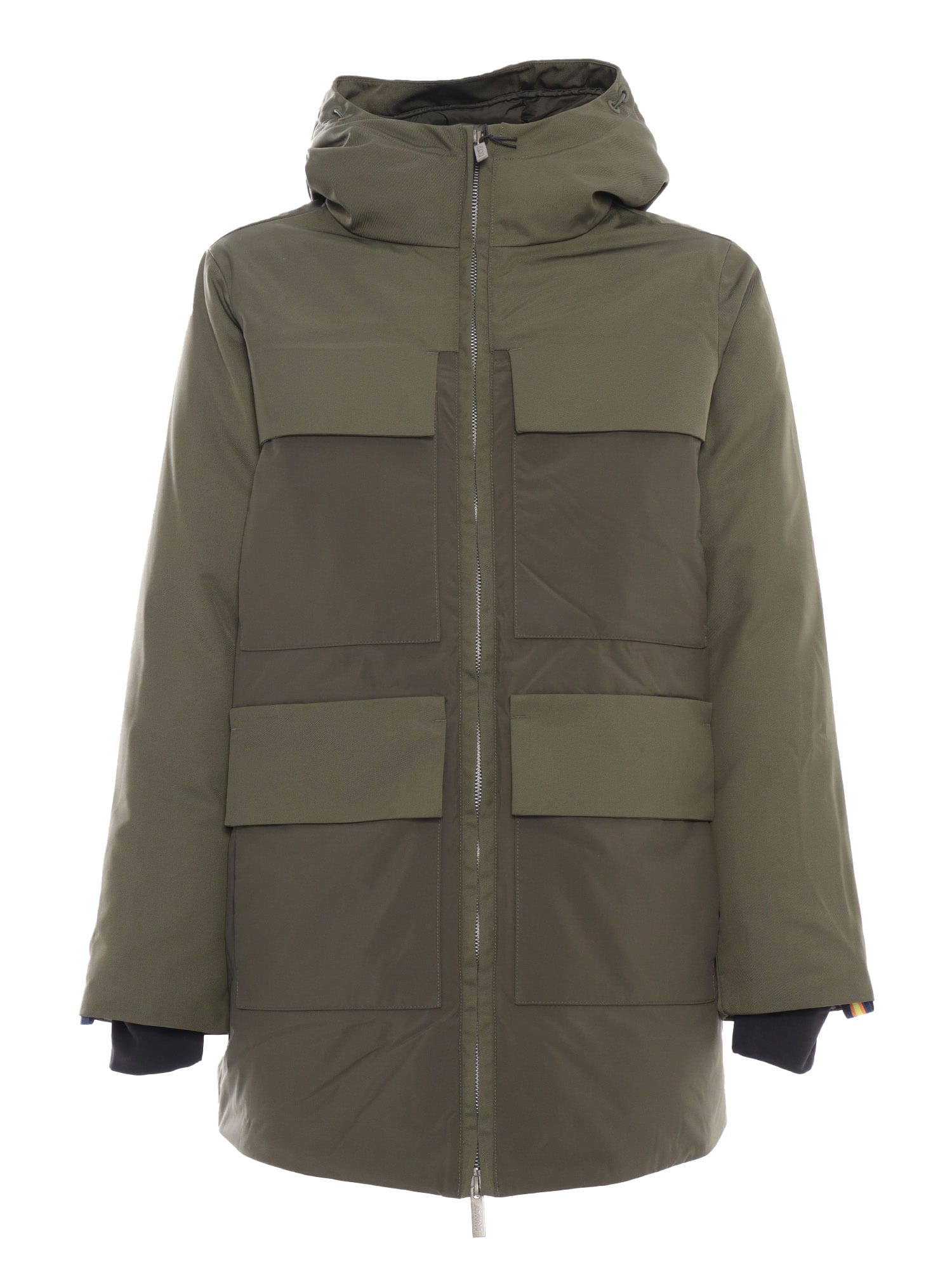 Shop K-way Hodel Fabric Mix Down Jacket In Green