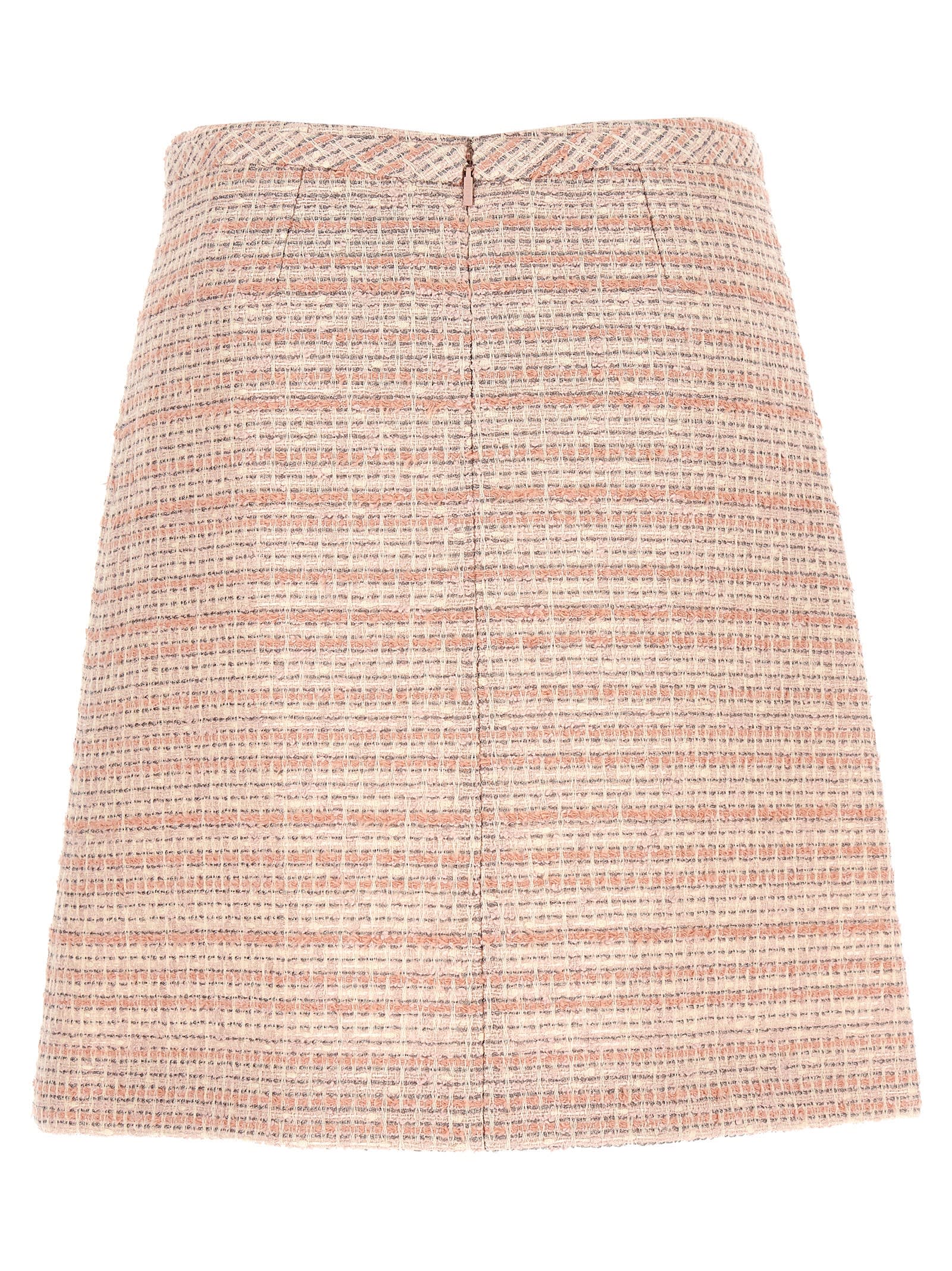 Shop Versace Medusa 95 Tweed Skirt In Pink