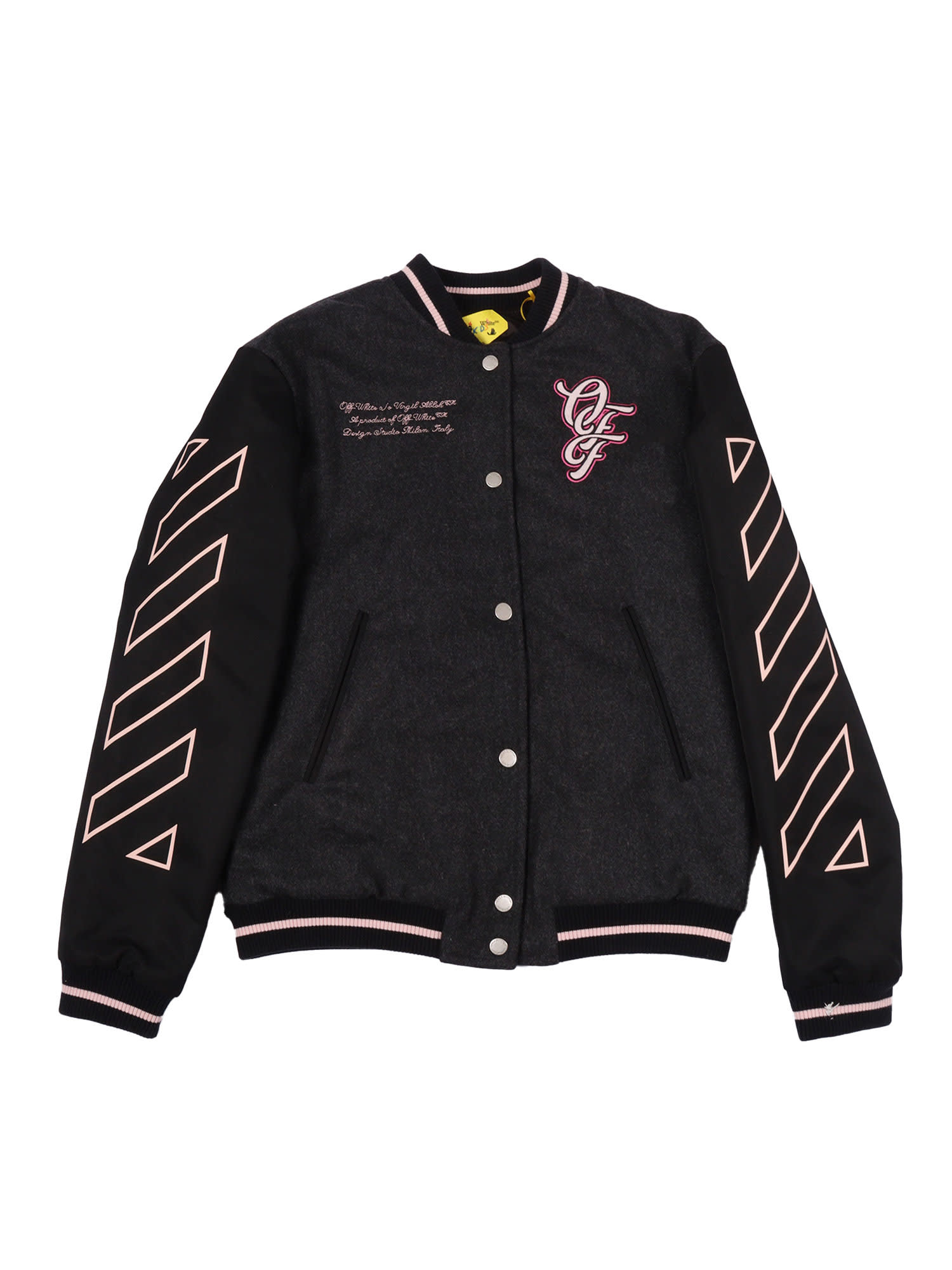 Off-white Patch Varsity Jacket In Black