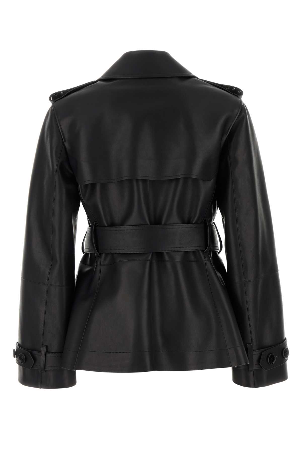 Shop Burberry Black Leather Jacket