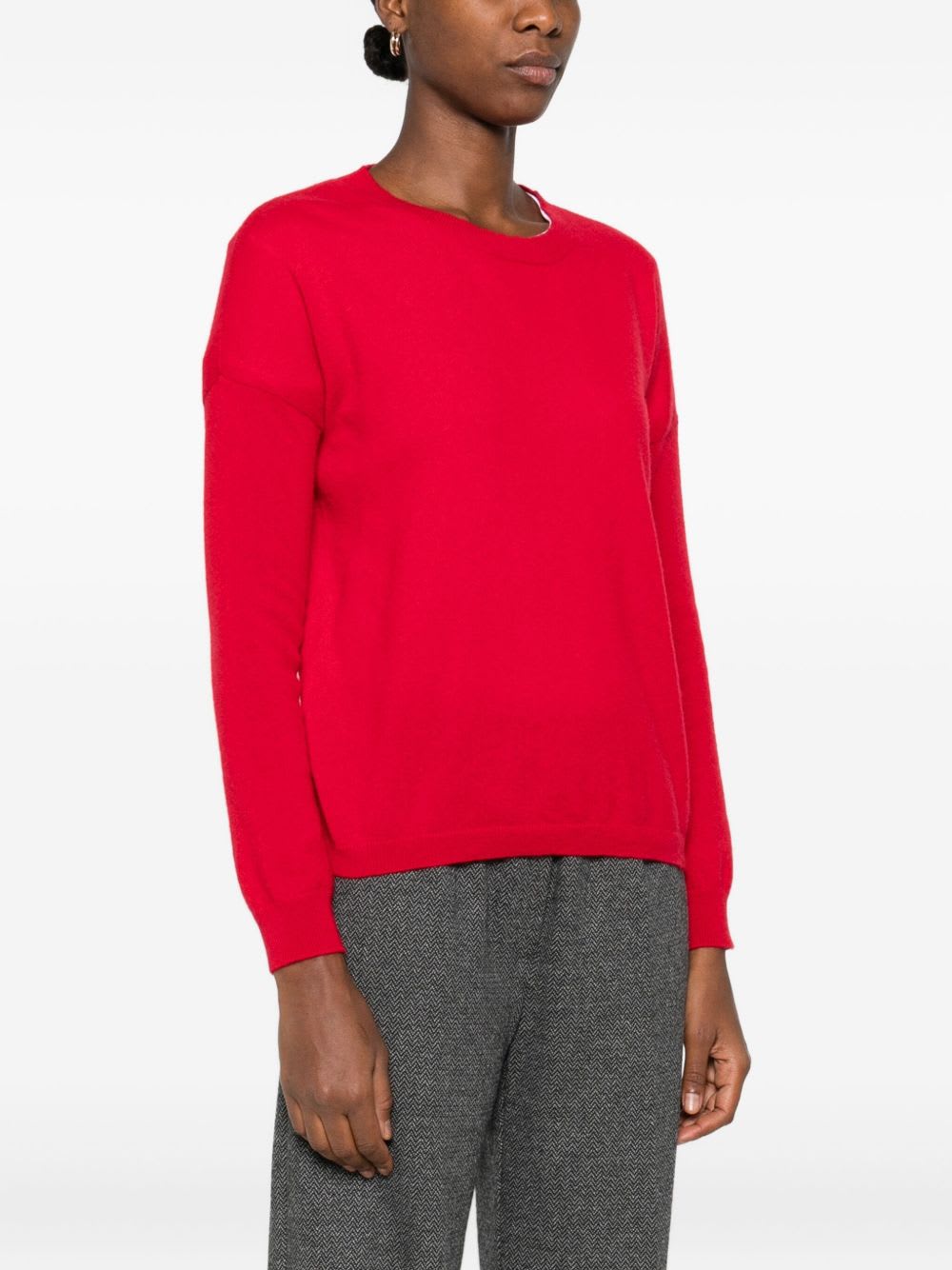 Lisa Yang Bright Red Crew-neck Long-sleeve Sweater In Red