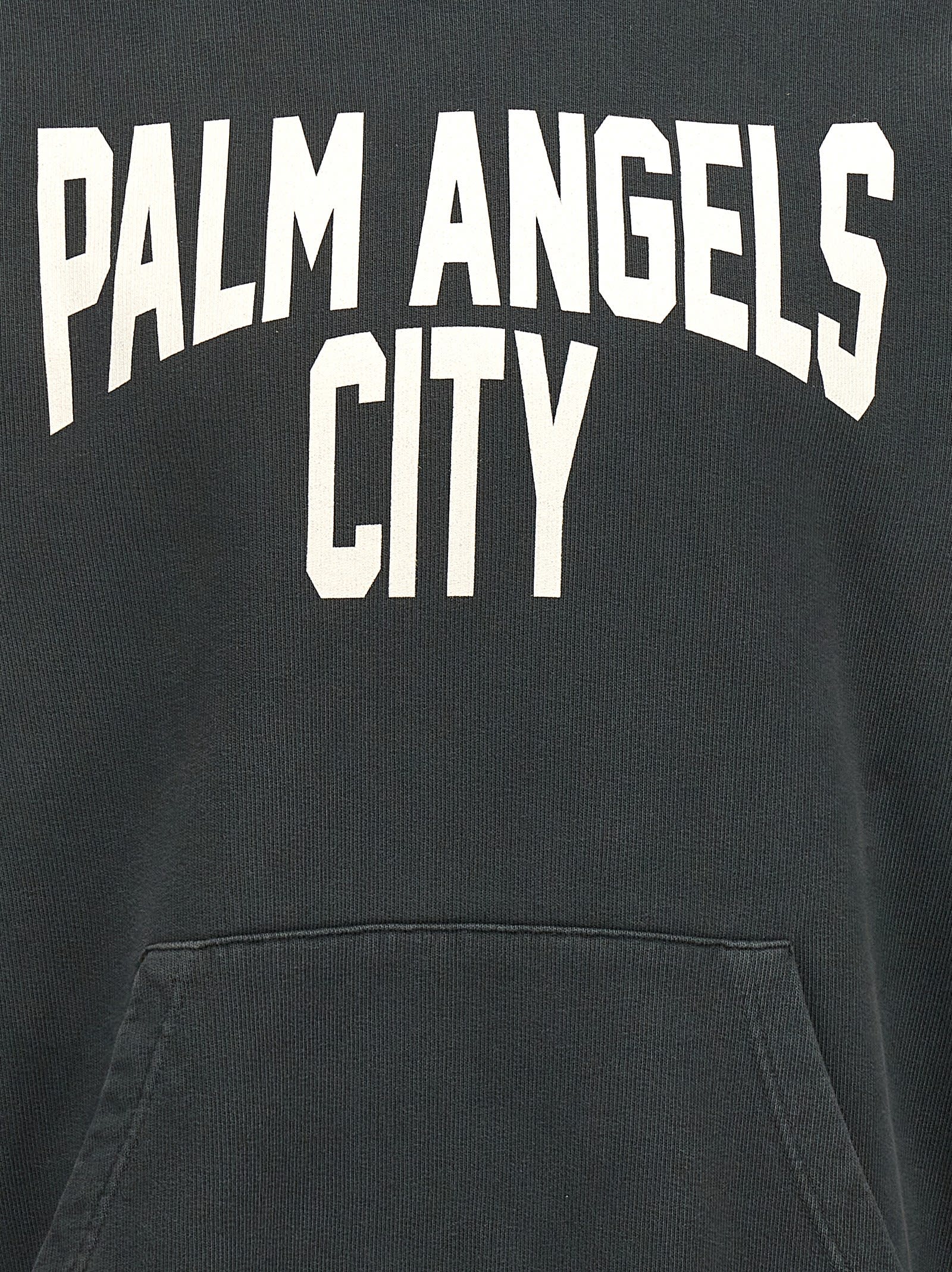 Shop Palm Angels Pa City Hoodie In Gray
